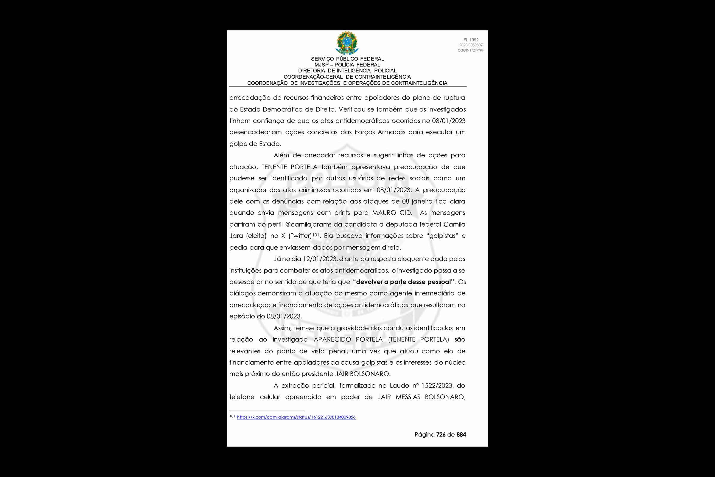 PF aponta envolvimento de suplente de senadora em tentativa de Golpe de Estado; Tenente Portela é investigado