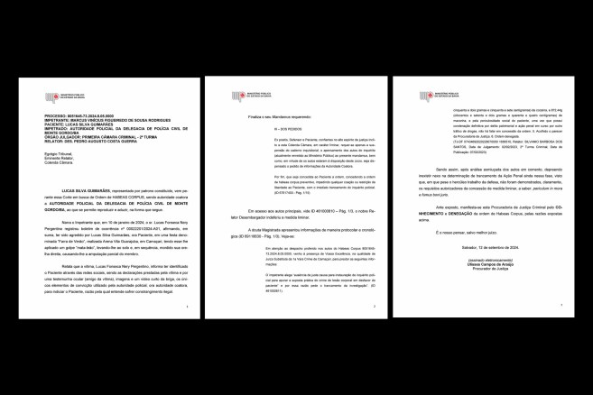 Parecer do MPBA no caso da suposta agressão do estudante de medicina Lucas Silva Guimarães com lesão grave provocada no engenheiro Lucas Pergentino.