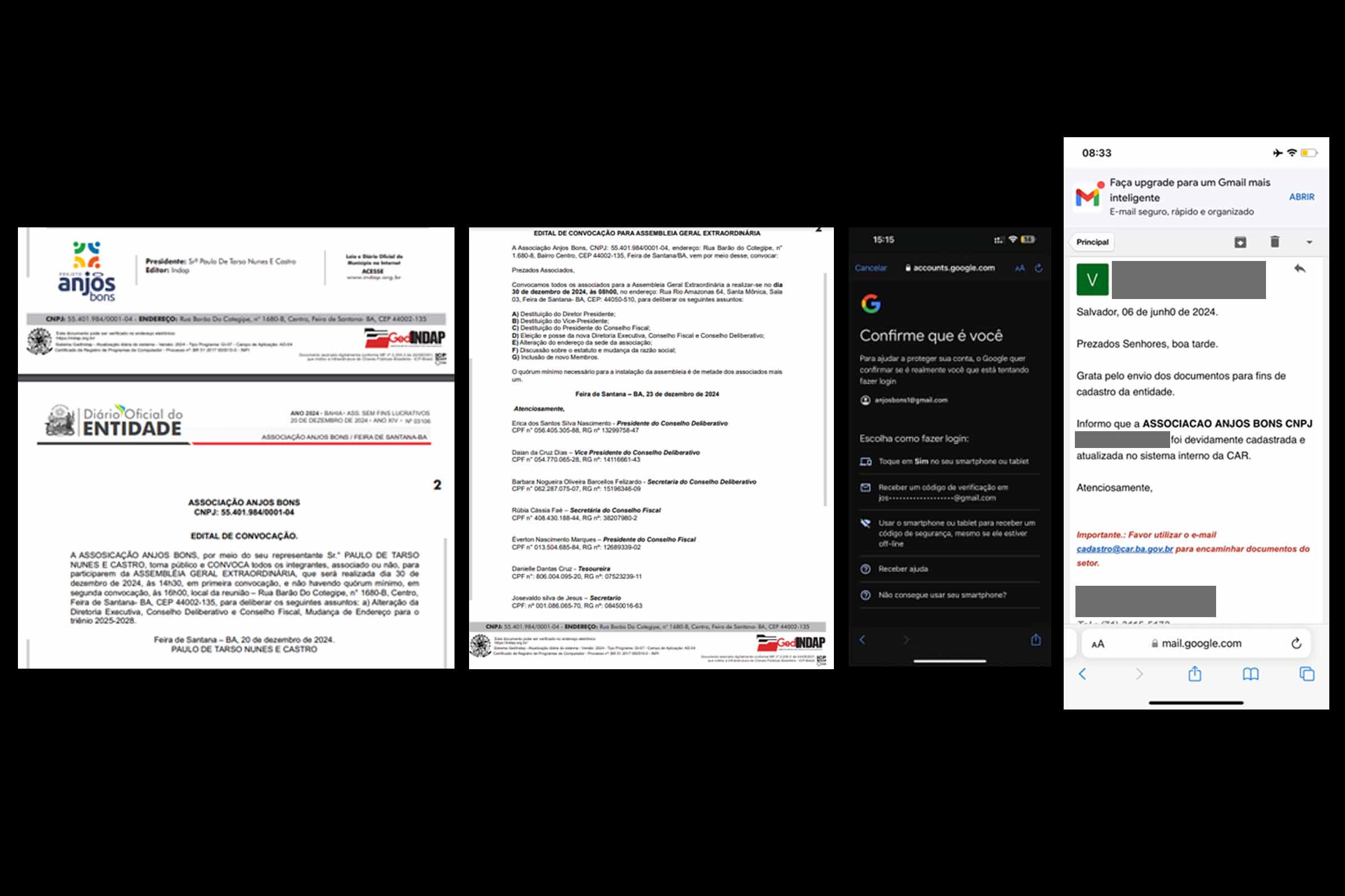 Presidente e vice-presidente dos Anjos Bons denunciam grave fraude contra entidade, emitem notificação extrajudicial e registram ocorrência