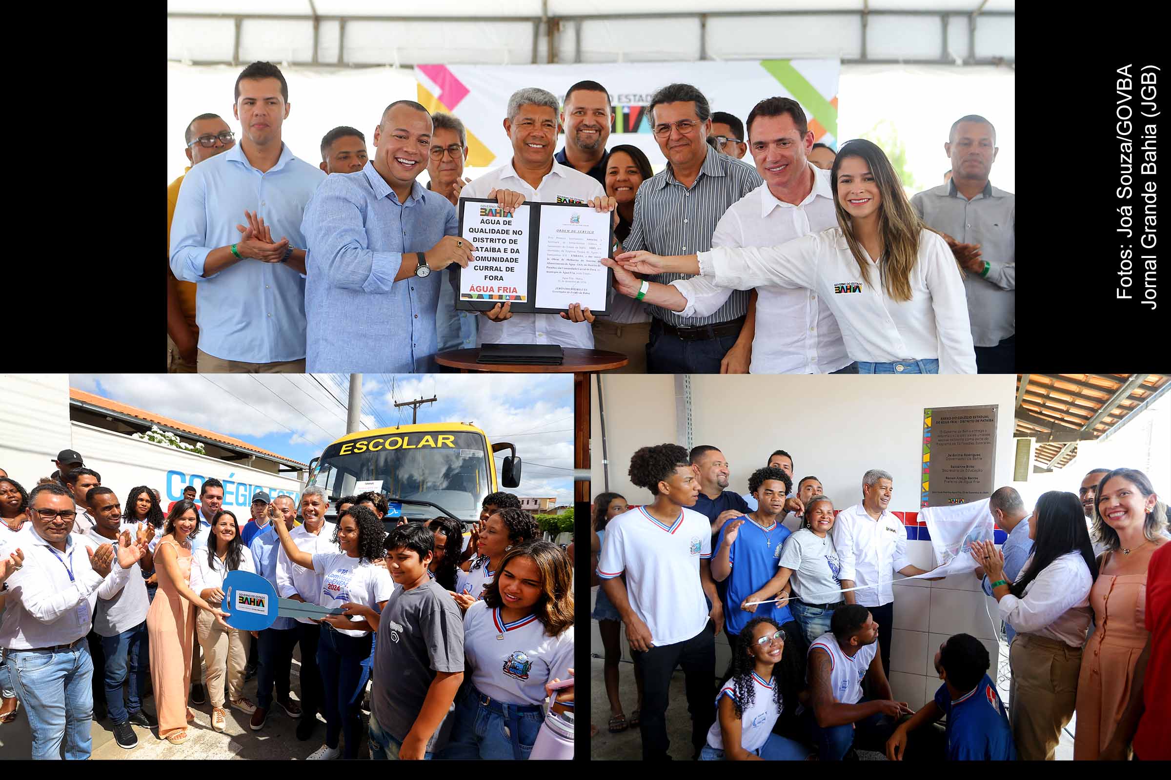 Governador Jerônimo Rodrigues inaugura obras em Água Fria e anuncia novos investimentos em infraestrutura e educação, beneficiando a população local.