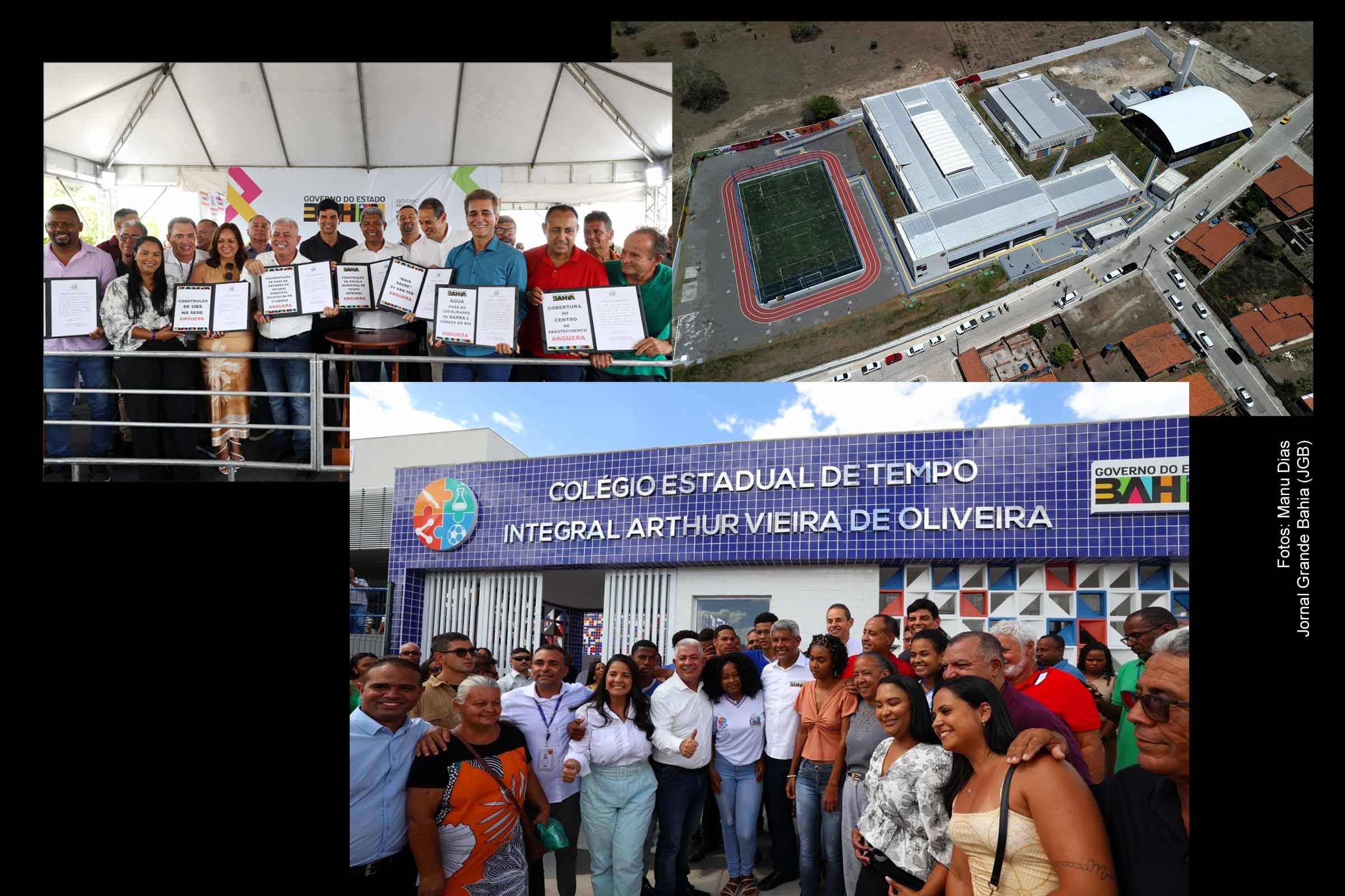 O Colégio Estadual de Tempo Integral Arthur Vieira de Oliveira é entregue em Anguera, marcando avanços na educação, segurança e infraestrutura do município com novos investimentos anunciados pelo governador Jerônimo Rodrigues.