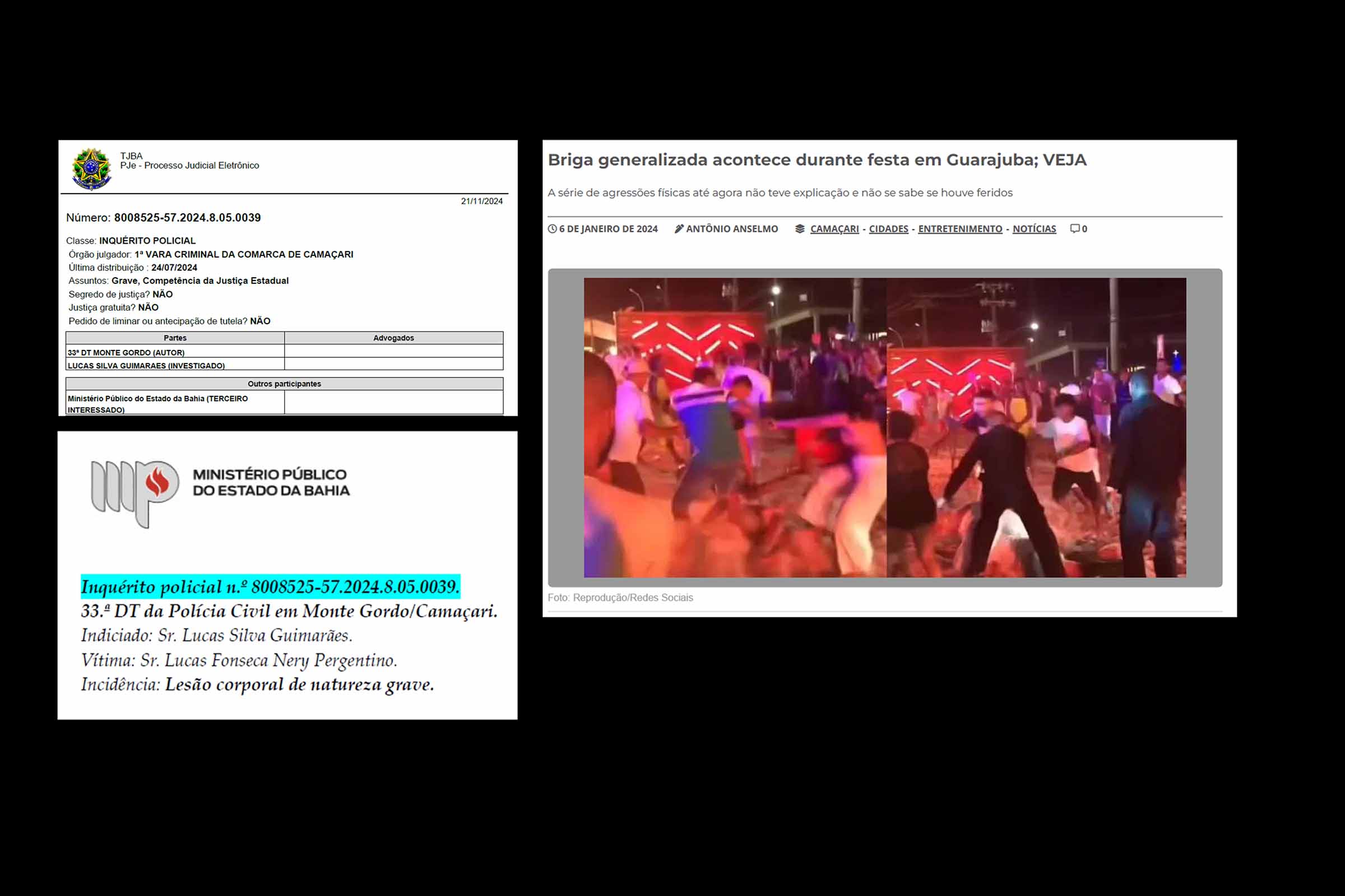Julgamento do TJBA mantém inquérito sobre caso de lesão corporal grave durante evento em Guarajuba; Suposto autor é estudante de medicina