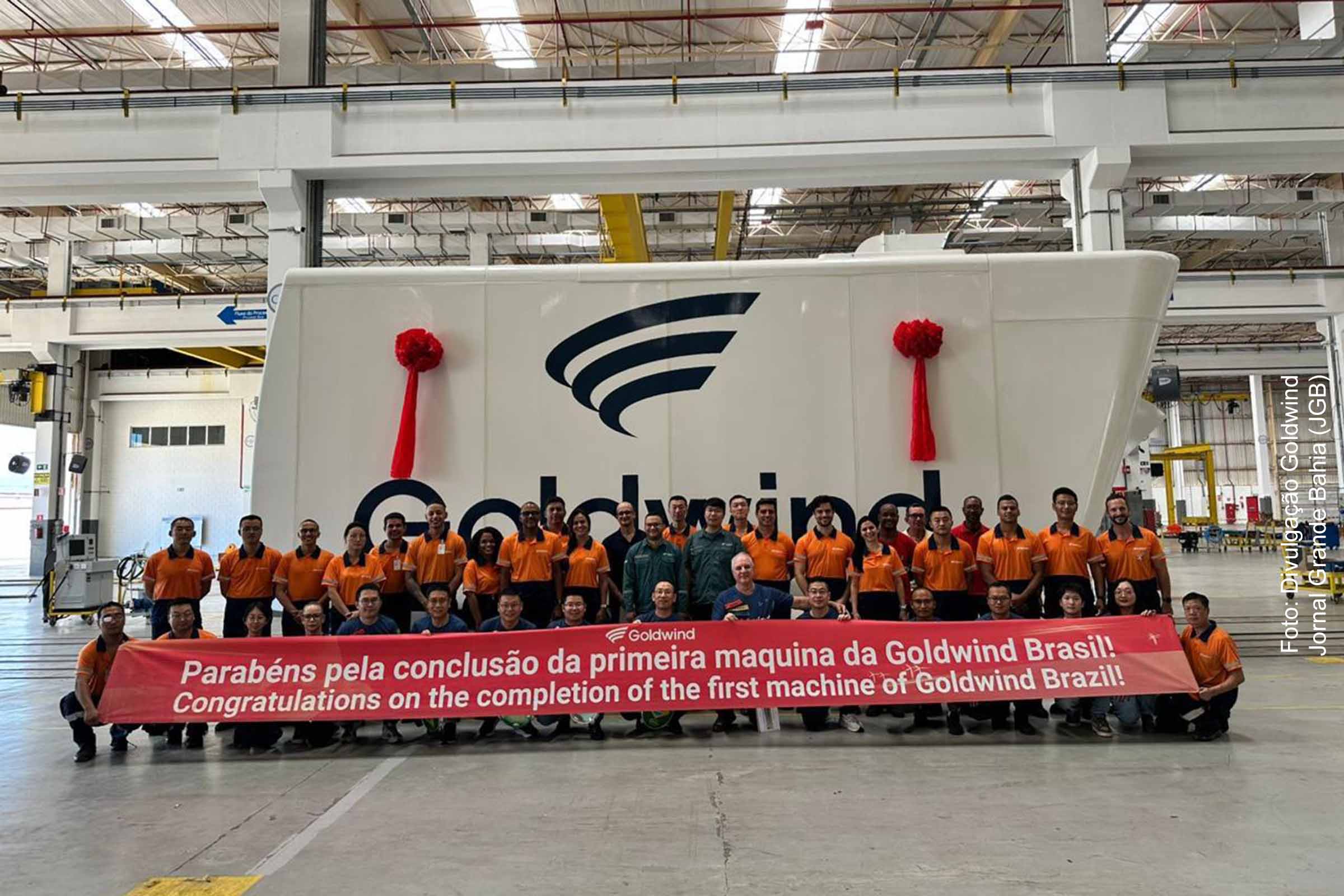 Primeira nacelle da Goldwind fabricada na Bahia marca avanço no setor eólico nacional