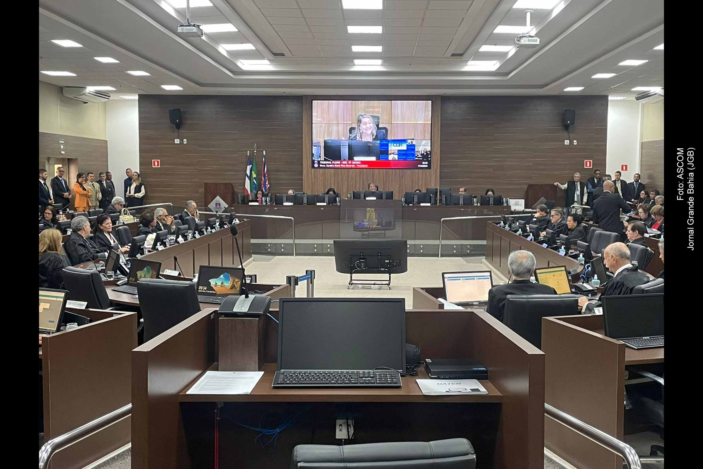 Desembargadora Cynthia Maria Pina Resende, Presidente do Tribunal de Justiça da Bahia, durante sessão do Tribunal Pleno que aprovou a criação do Juiz das Garantias.