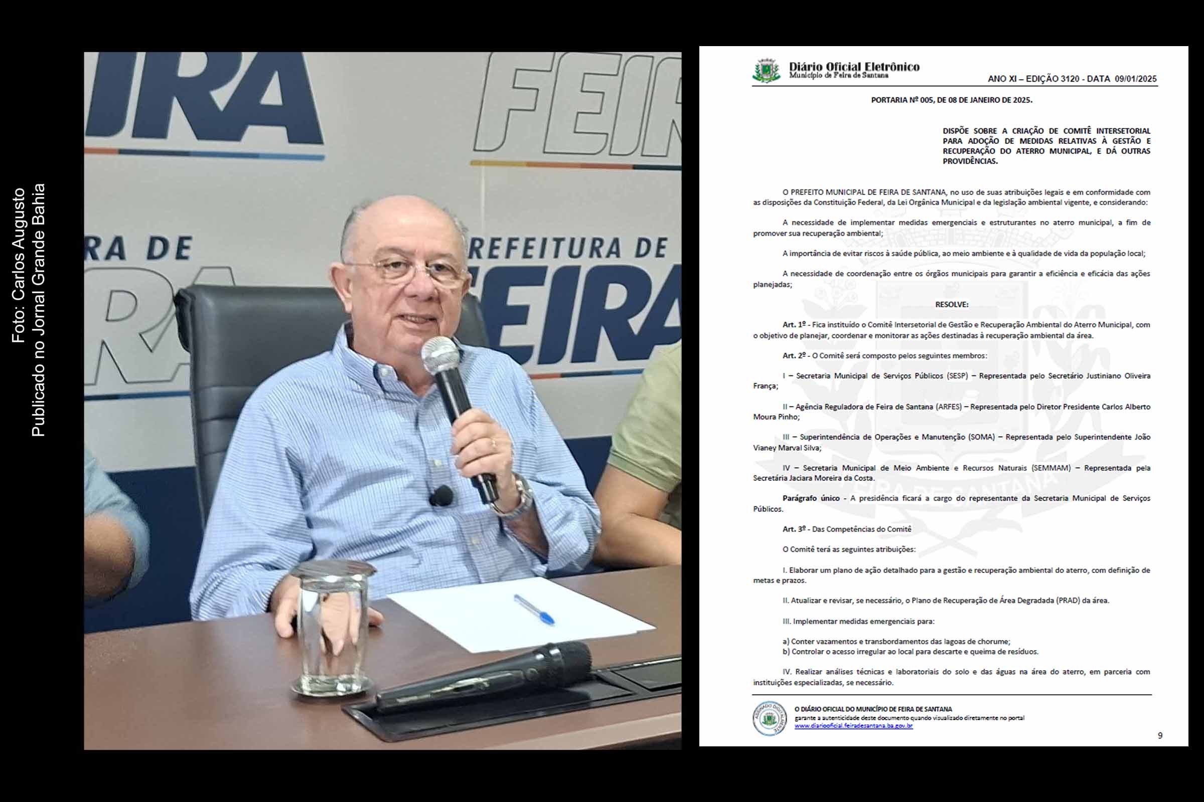 Prefeito José Ronaldo cria comitê para recuperação ambiental do Aterro Municipal de Feira de Santana