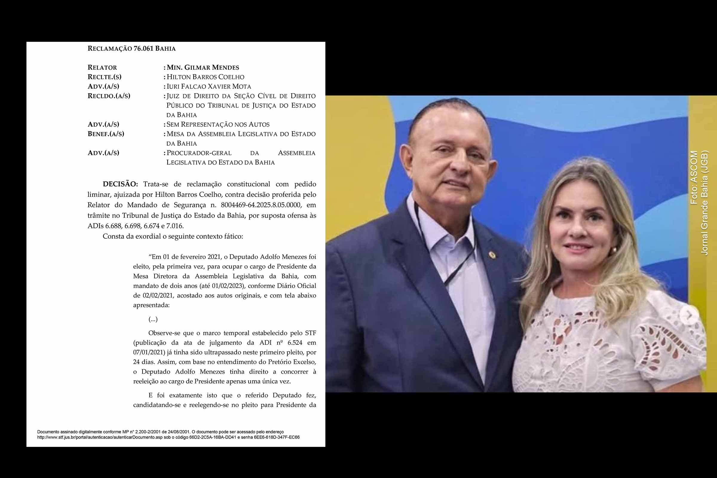 Ilegalidade na eleição de Adolfo Menezes para presidência da ALBA é contida pelo STF, mas deputado pretende recorrer
