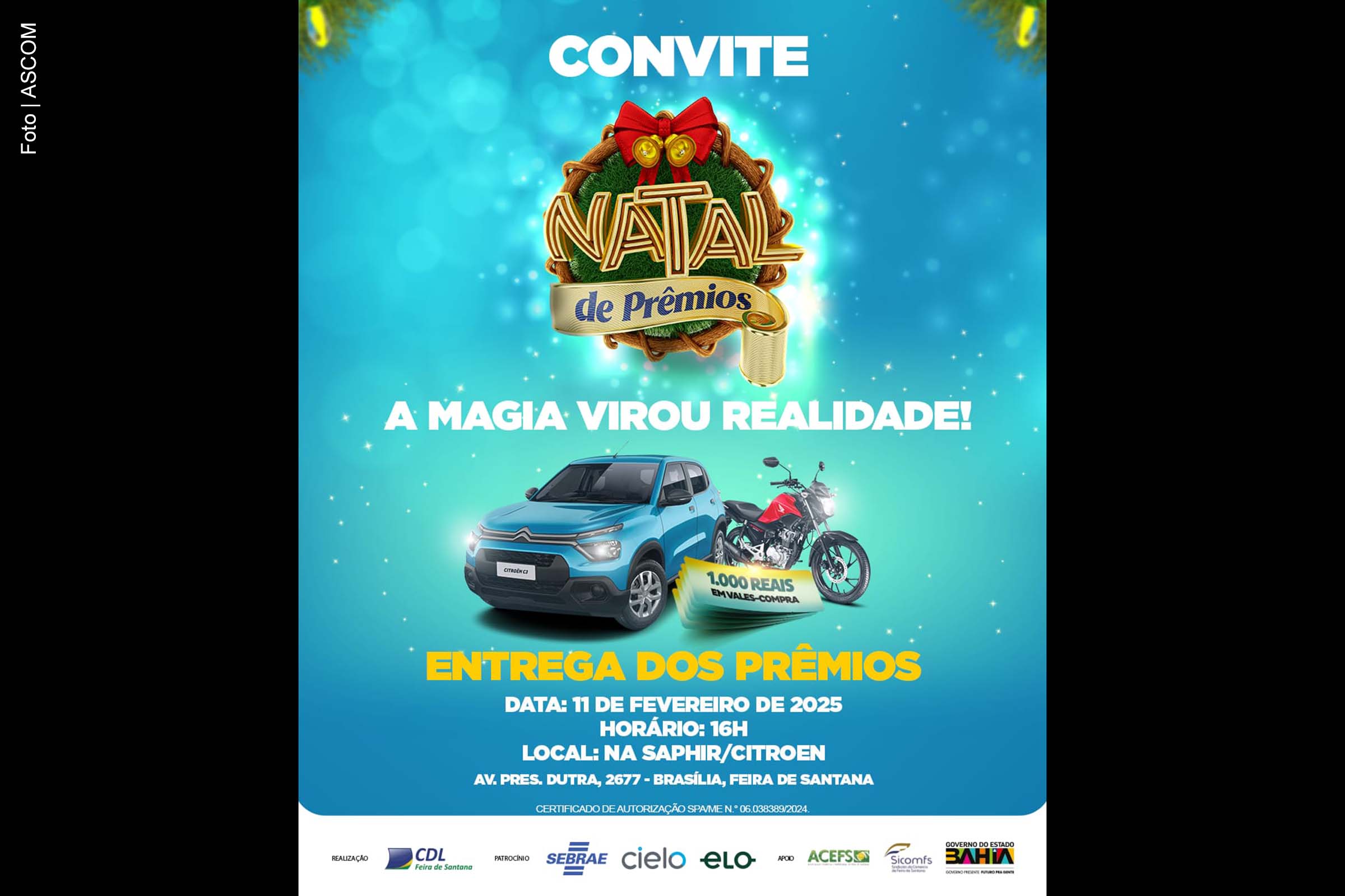 CDL de Feira de Santana realiza entrega de veículos e vales da campanha Natal de Prêmios