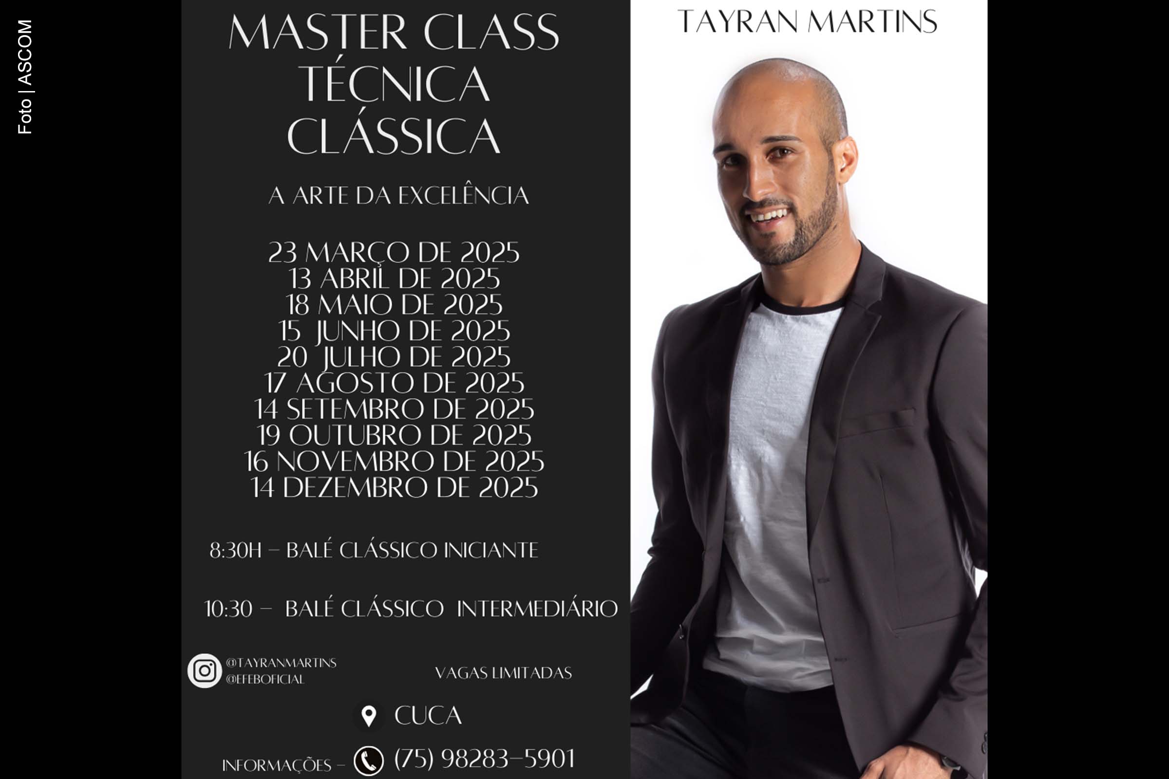 Feira de Santana: CUCA sedia Master Class de Técnica Clássica de Balé