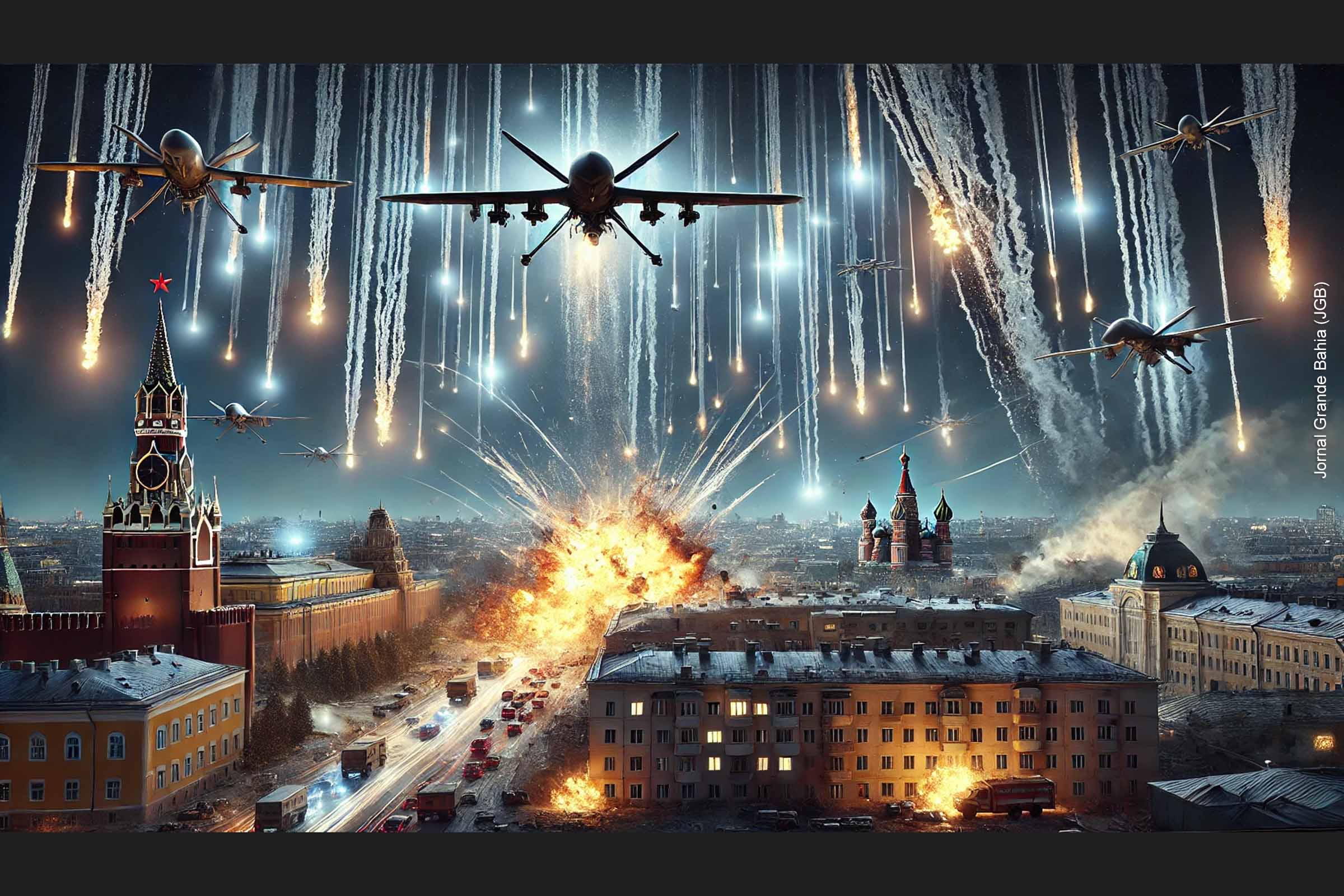 Maior ataque de drones da Ucrânia a Moscou causa mortes e paralisa aeroportos