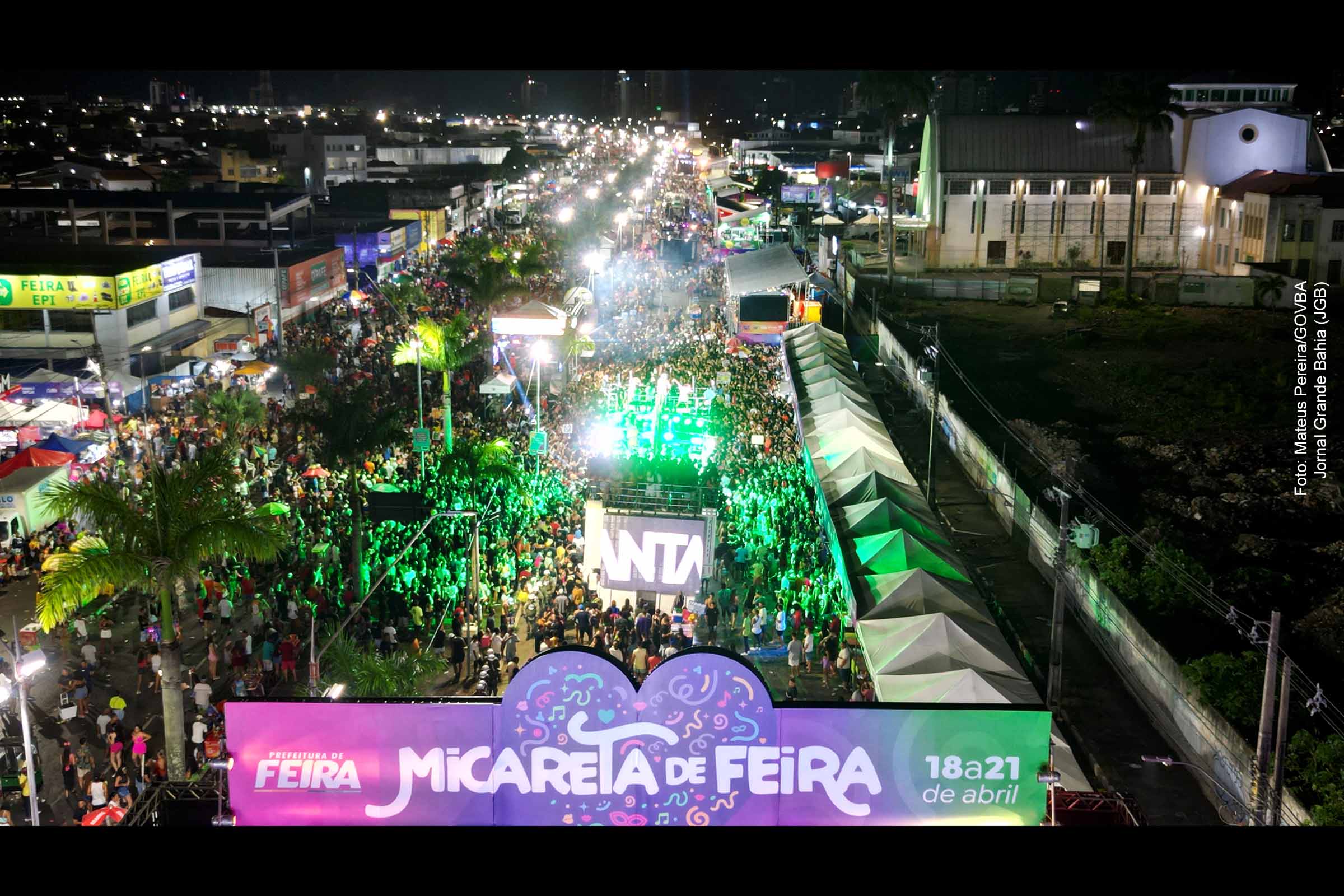 Vista aérea da edição 2024 da Micareta de Feira de Santana.