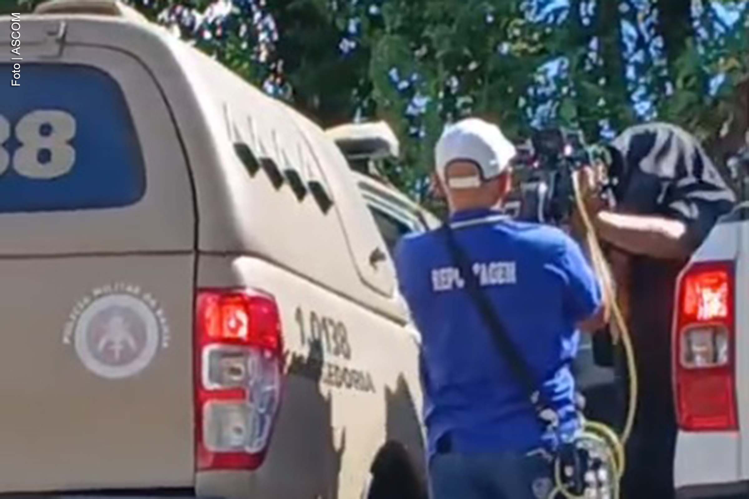 Cinegrafista foi agredido por policial militar durante cobertura jornalística em Salvador.