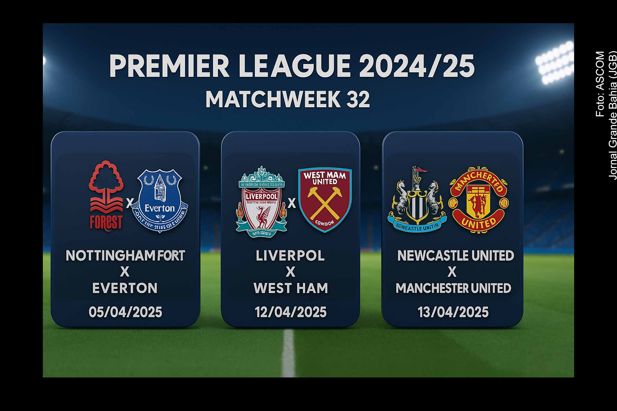 Confrontos entre Nottingham Forest x Everton, Liverpool x West Ham e Newcastle x Manchester United movimentam a reta final da competição.