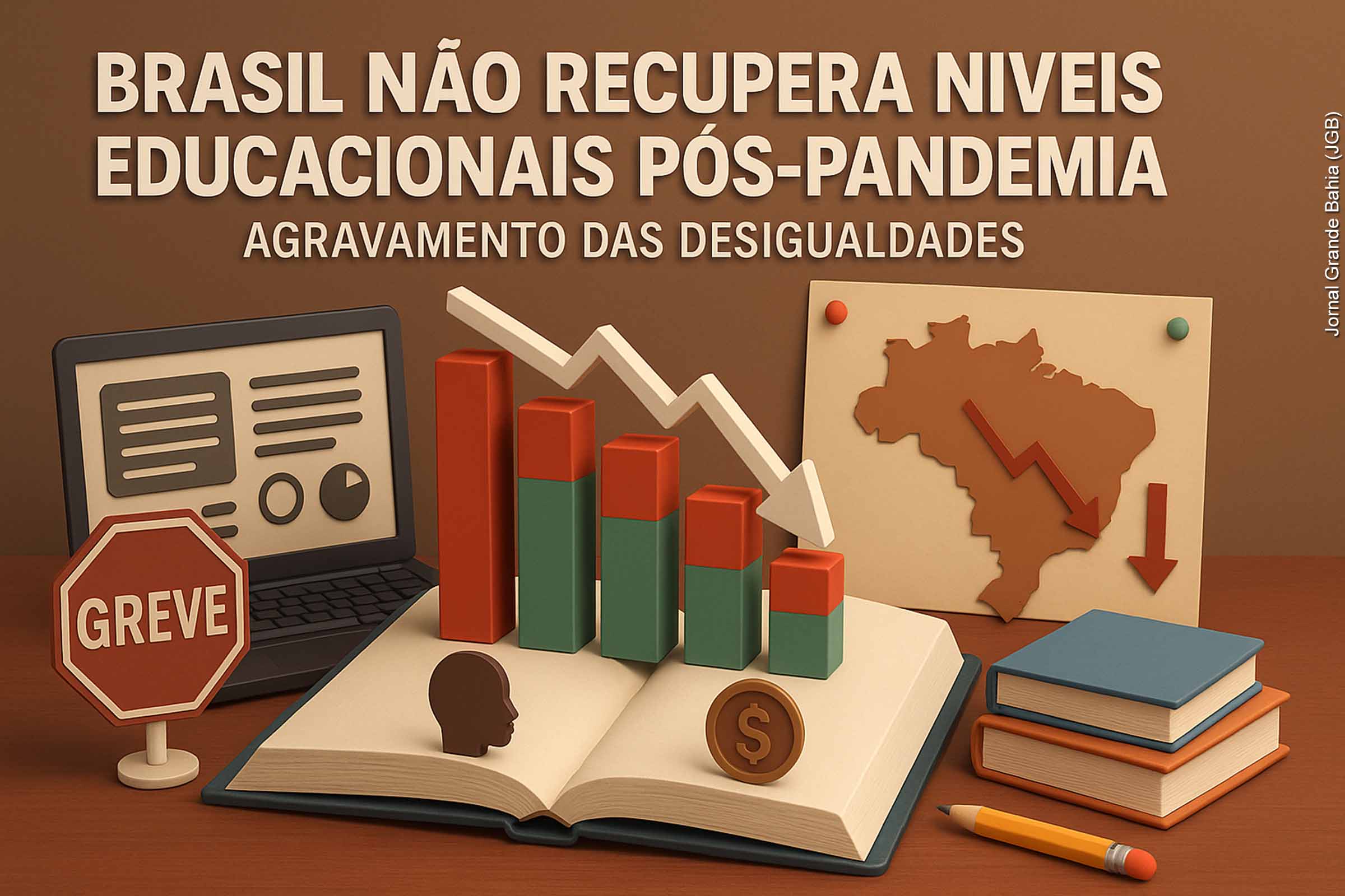 Estudo aponta que Brasil não recupera níveis educacionais pré-pandemia e expõe agravamento de desigualdades