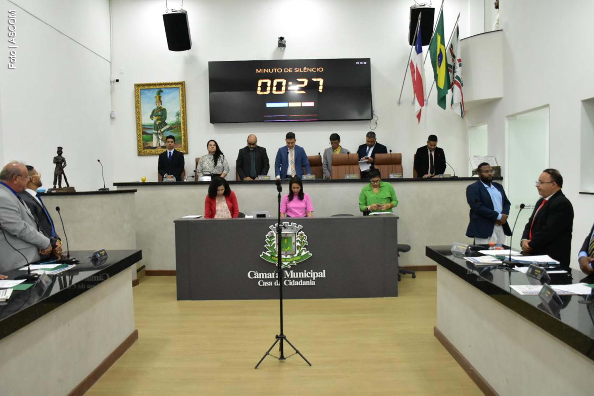Parlamentares realizaram minuto de silêncio em homenagem a Álvaro Rios durante sessão ordinária desta terça-feira (22/04/2025).