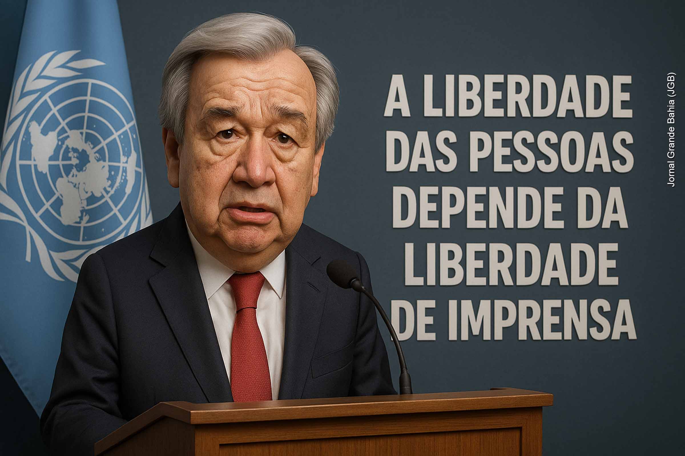 No Dia Mundial da Liberdade de Imprensa, a ONU alertou para a escalada da violência contra jornalistas e os riscos trazidos pela inteligência artificial. O secretário-geral António Guterres defendeu que a liberdade de imprensa é essencial para a democracia e apontou casos que demandam atenção internacional, como o suposto conluio judicial contra o jornalista Carlos Augusto e o Jornal Grande Bahia, parceiro institucional da ONU.