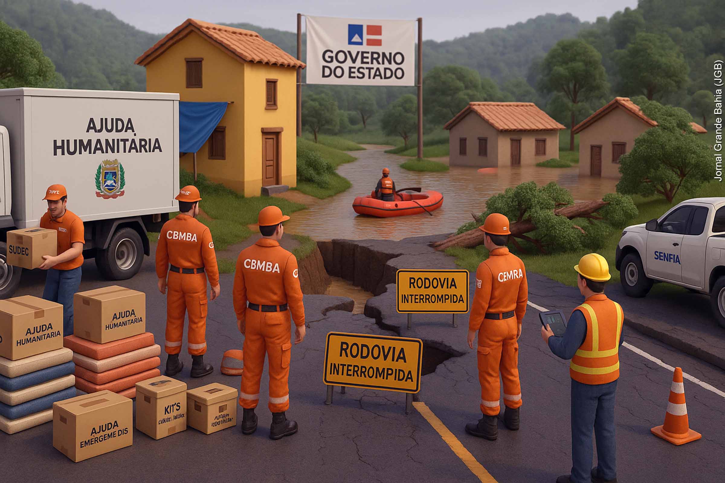 Governo da Bahia mantém assistência aos municípios afetados pelas chuvas; 16 cidades decretam situação de emergência