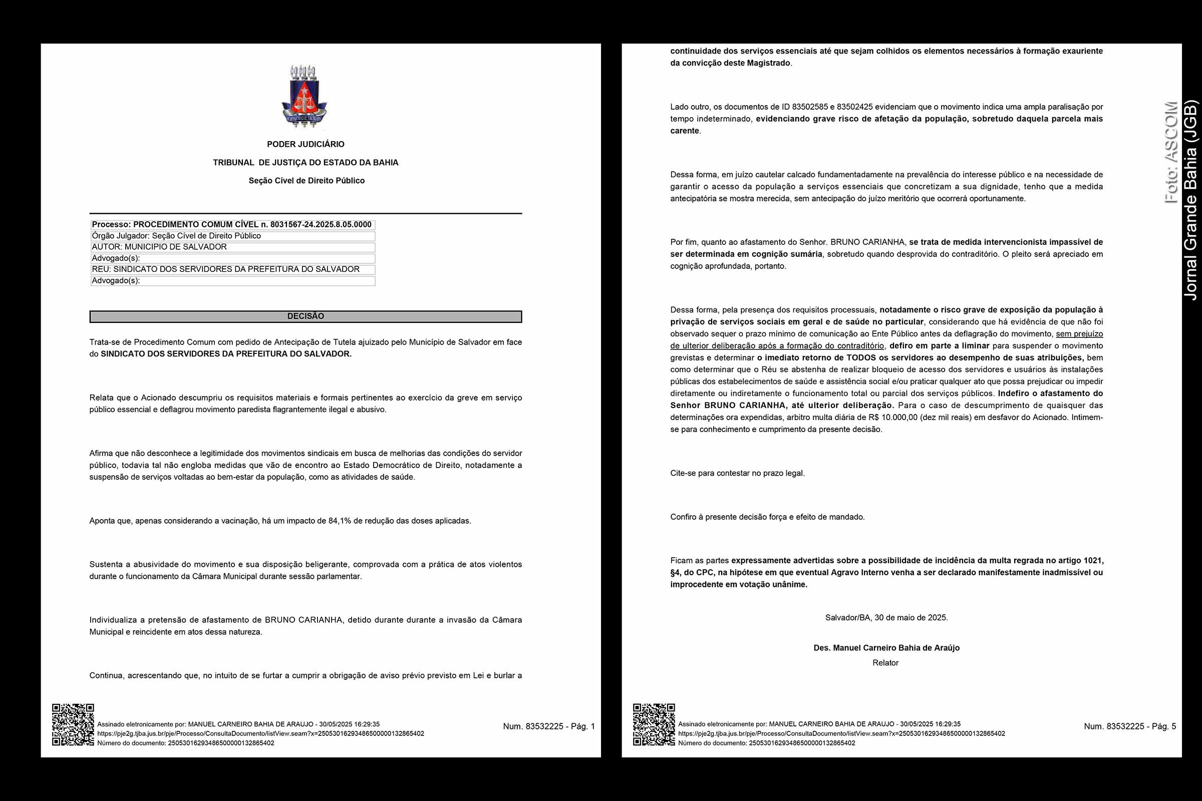 Justiça da Bahia considera greve ilegal e impõe sanções ao sindicato dos servidores municipais,