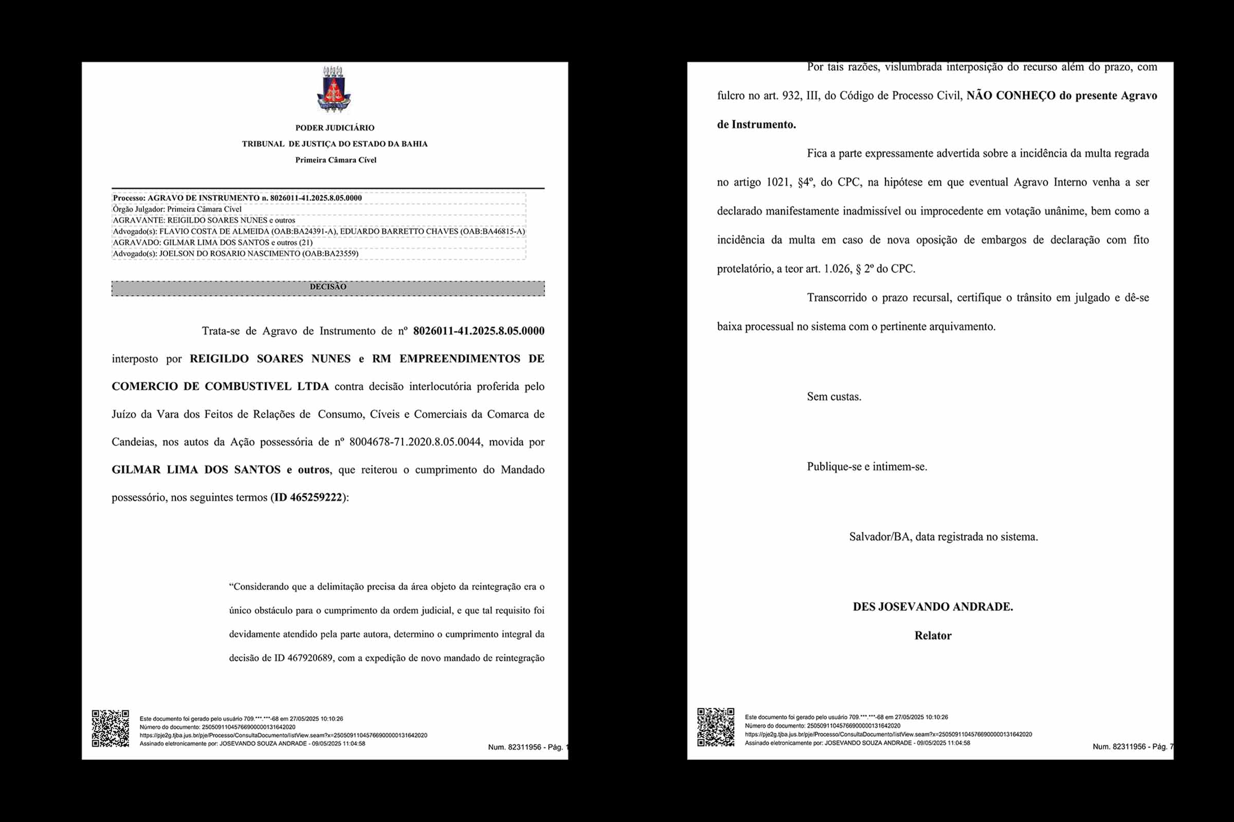 TJBA confirma reintegração de posse a agricultores em Candeias após esbulho possessório
