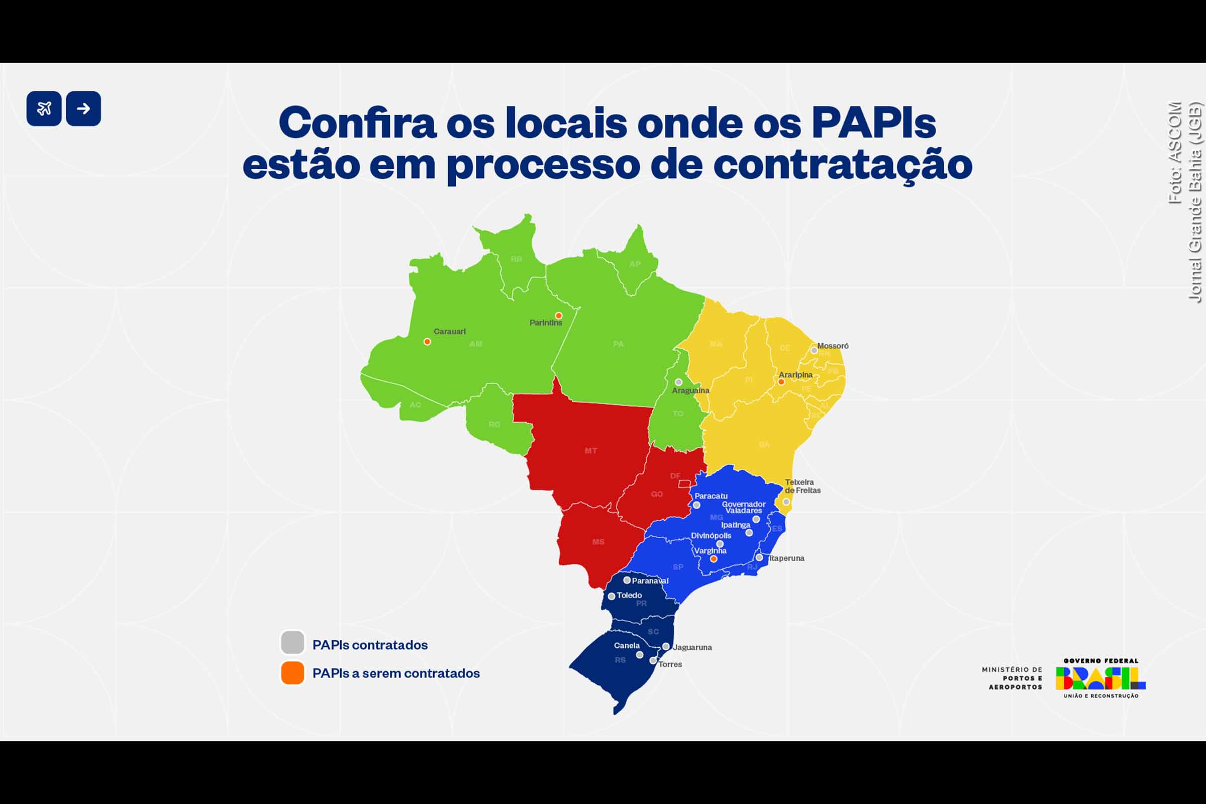 O PAPI é um sistema visual instalado na cabeceira da pista que indica ao piloto se a aeronave está em altitude adequada para o pouso.