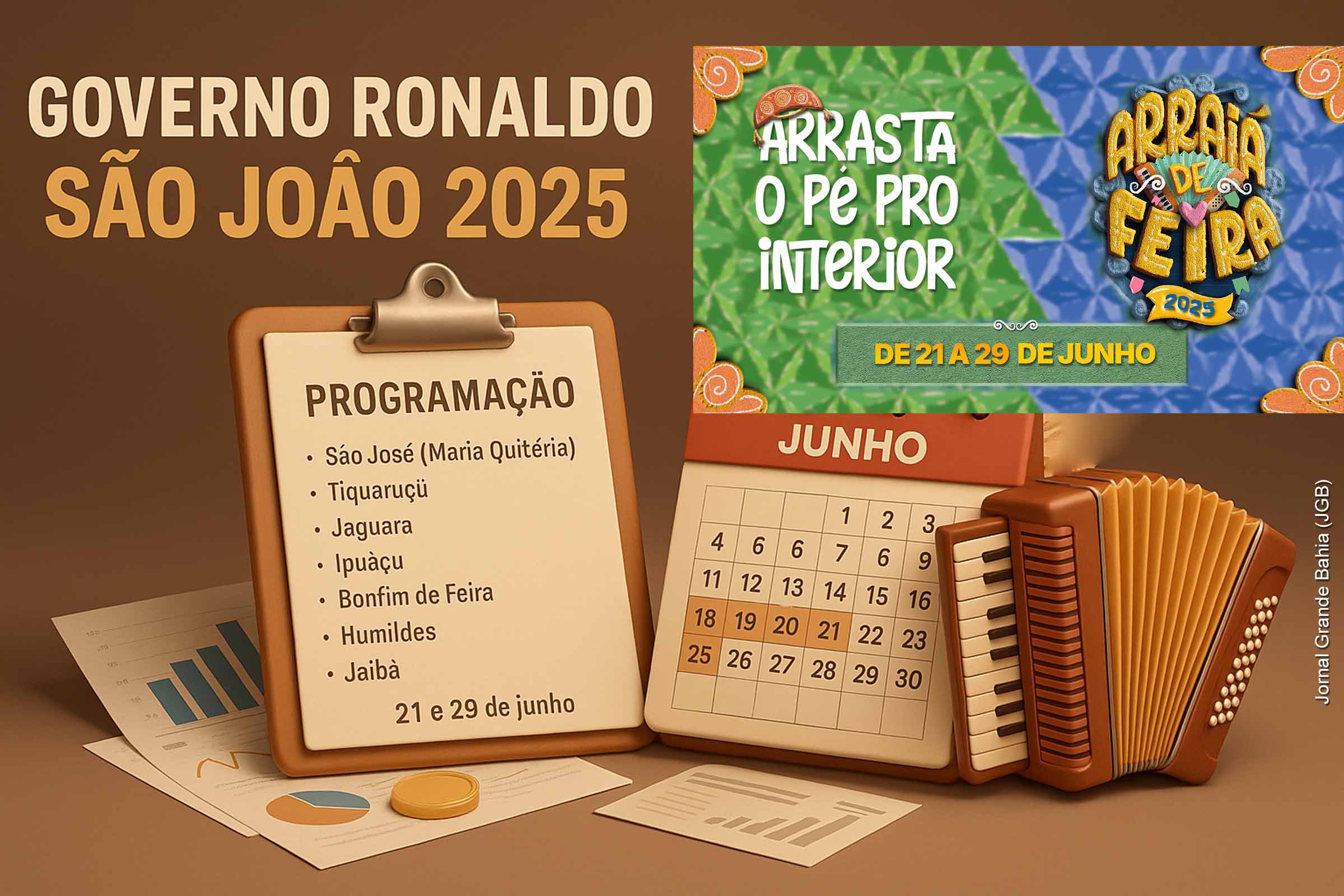 Governo Ronaldo divulga atrações do São João 2025 de Feira de Santana; Confira programação