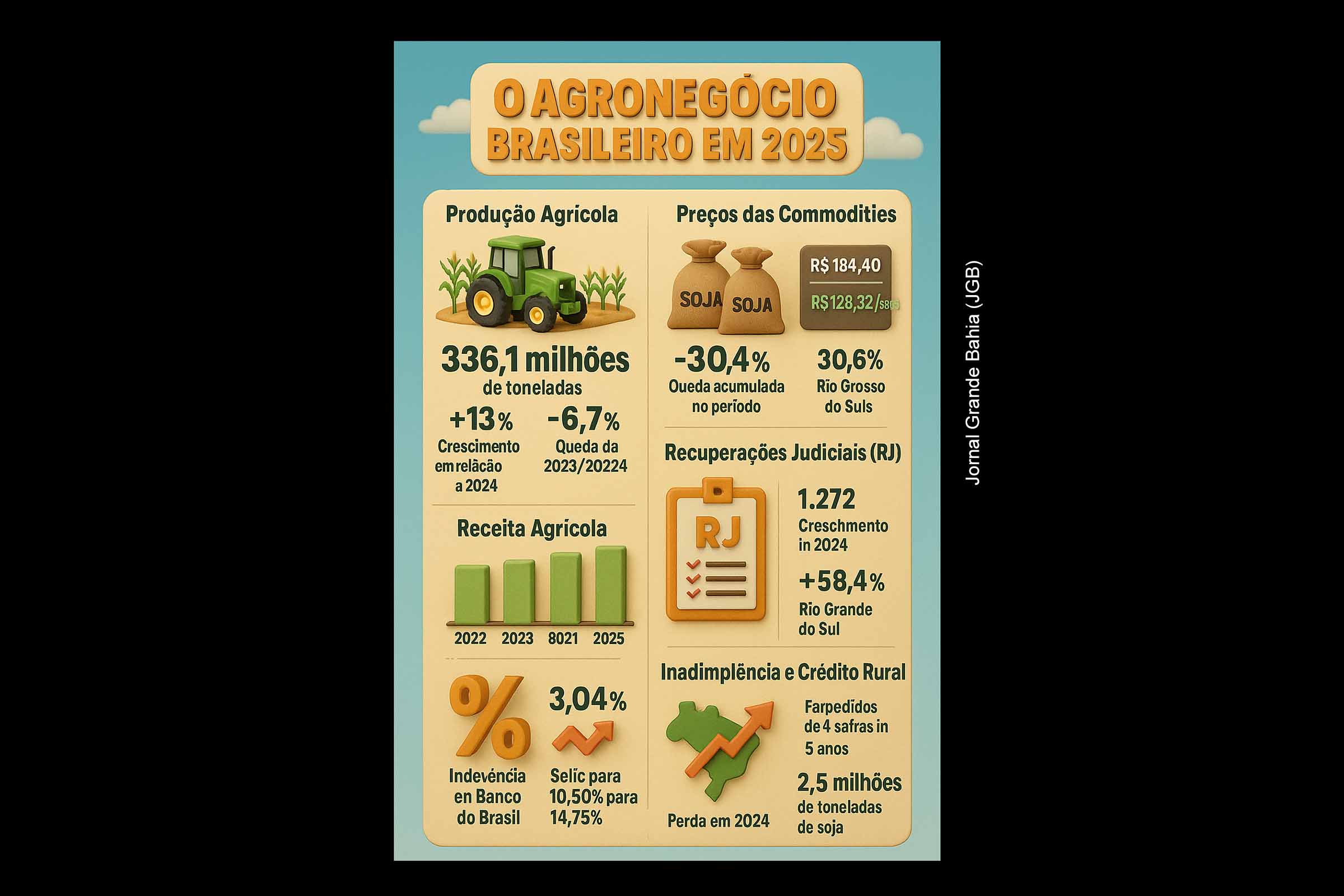 Agronegócio brasileiro tem safra e recuperações judiciais recordes em 2025, revela Estadão