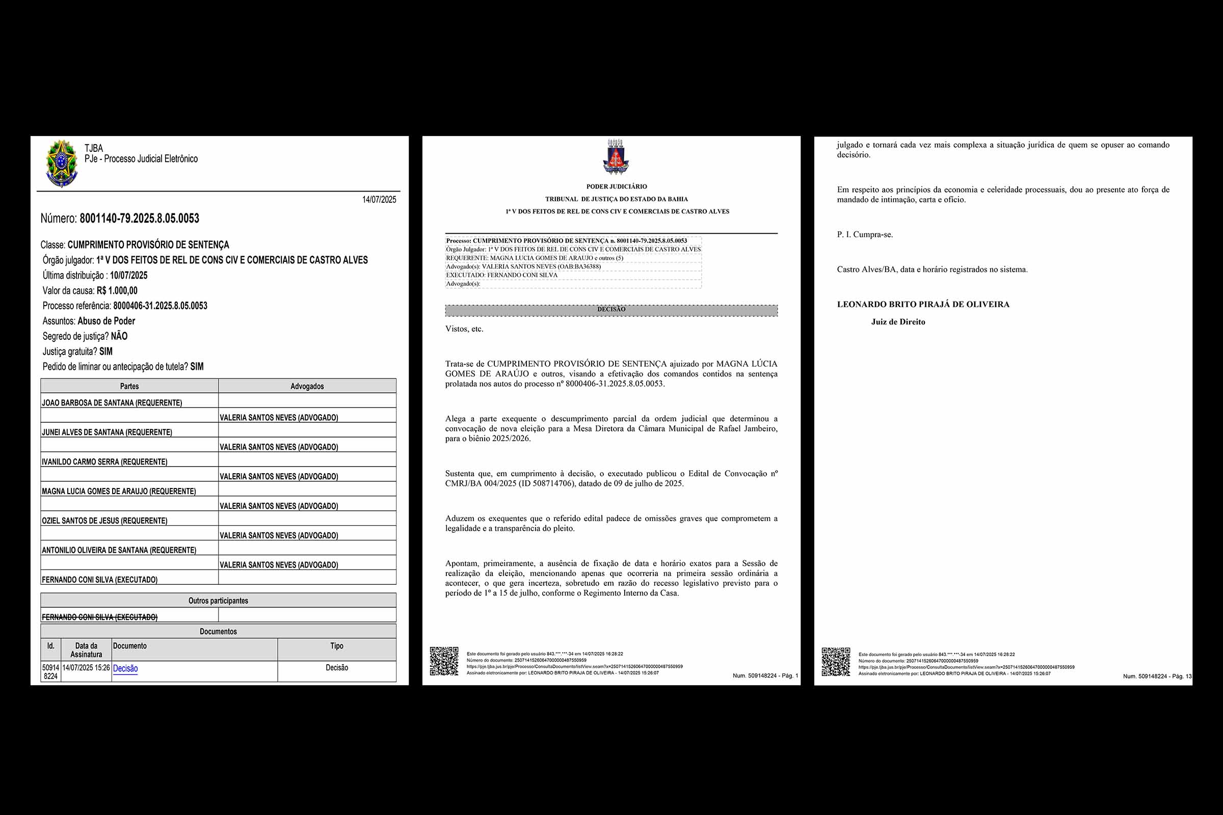 Justiça determina nova eleição com regras transparentes para a Mesa Diretora da Câmara de Rafael Jambeiro