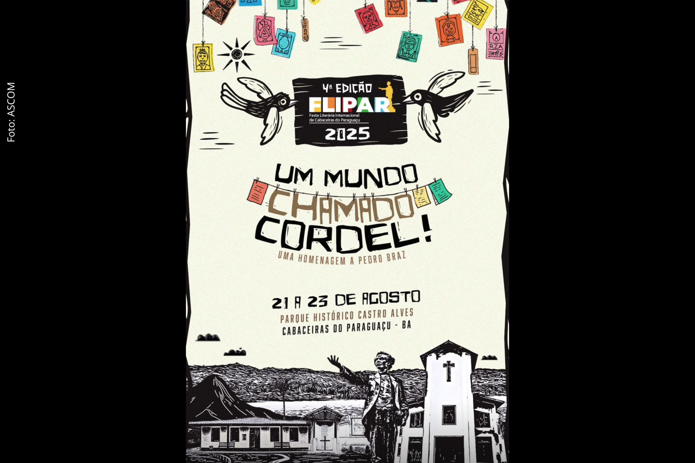 Evento literário ocorre de 21 a 23 de agosto e reúne atrações culturais, lançamentos e homenagens a cordelistas.