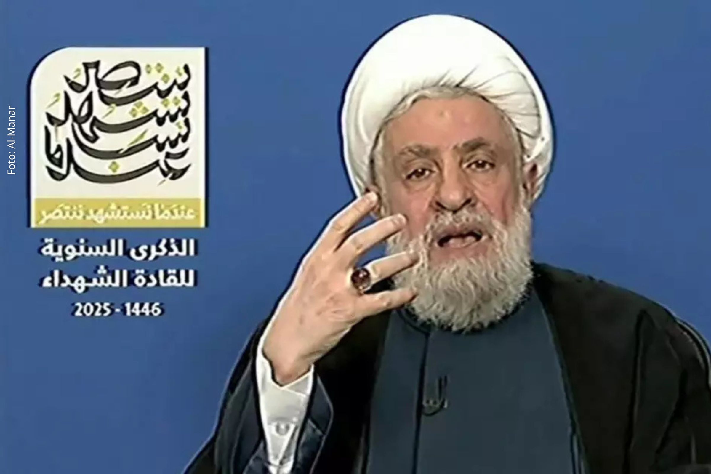 Líder do grupo xiita rejeita cronograma de entrega de armas e condiciona diálogo à retirada de posições israelenses.