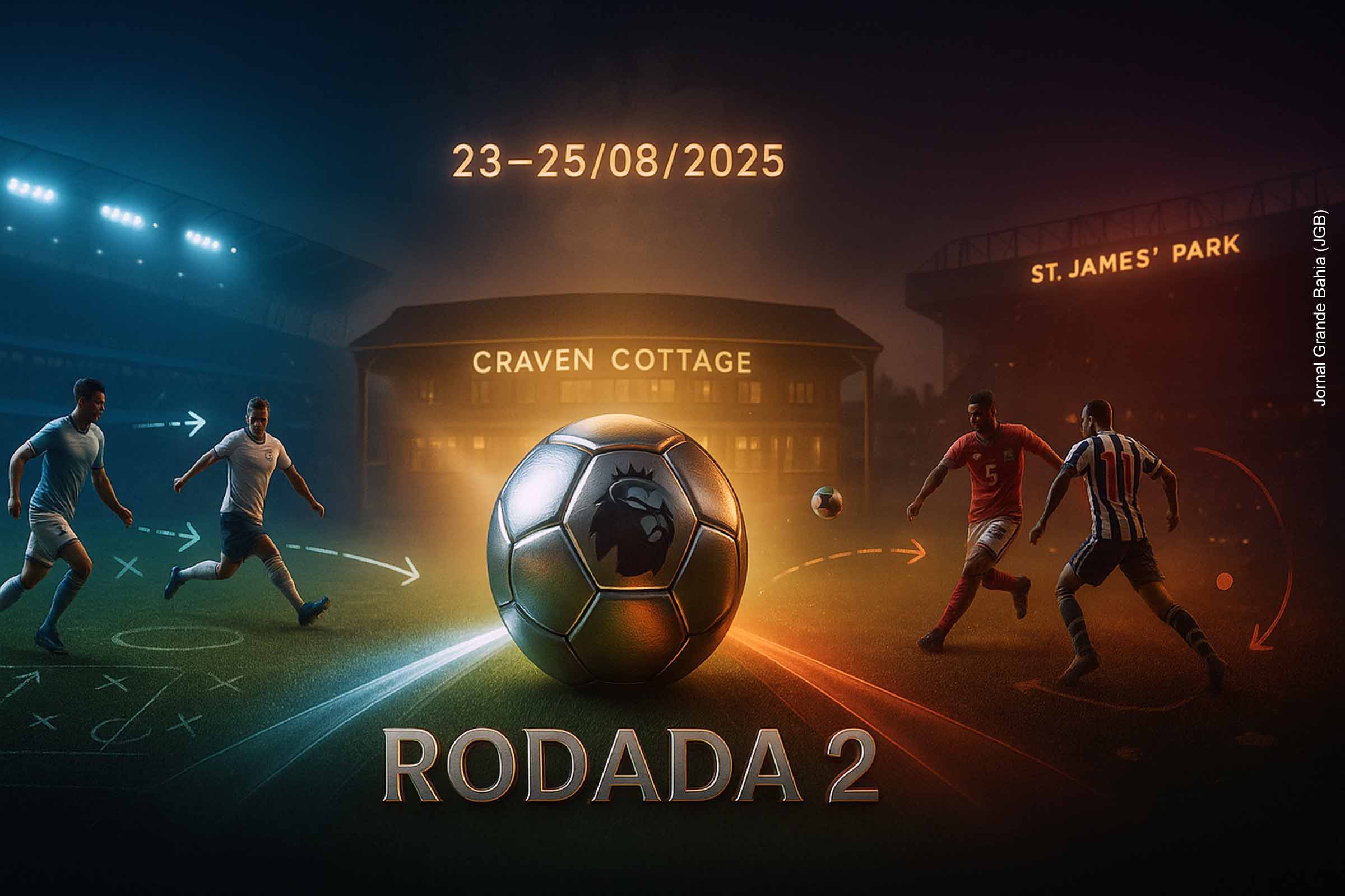 A rodada 2 apresenta três jogos que medem solidez tática e capacidade de decisão. Em Manchester City x Tottenham, o retrospecto geral equilibrado e a forma de Richarlison elevam a imprevisibilidade. Em Fulham x Manchester United, pesa o histórico favorável aos Red Devils versus a intensidade de Craven Cottage. Em Newcastle x Liverpool, prevalece o aproveitamento dos Reds como visitantes. Execução nas transições e bola parada devem definir o placar.