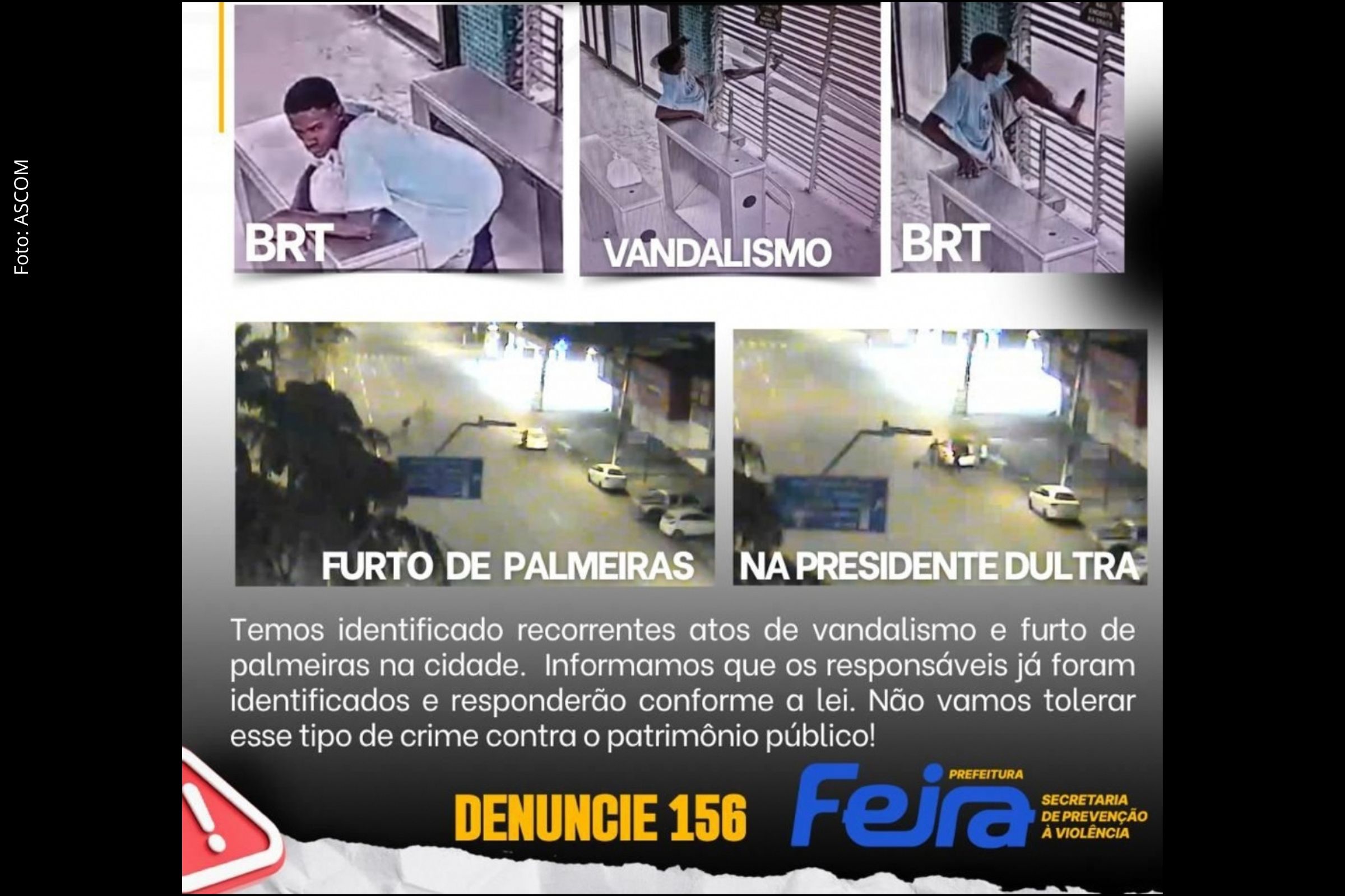 Equipamentos da Seprev registram ações em estações do BRT e na avenida Presidente Dutra.