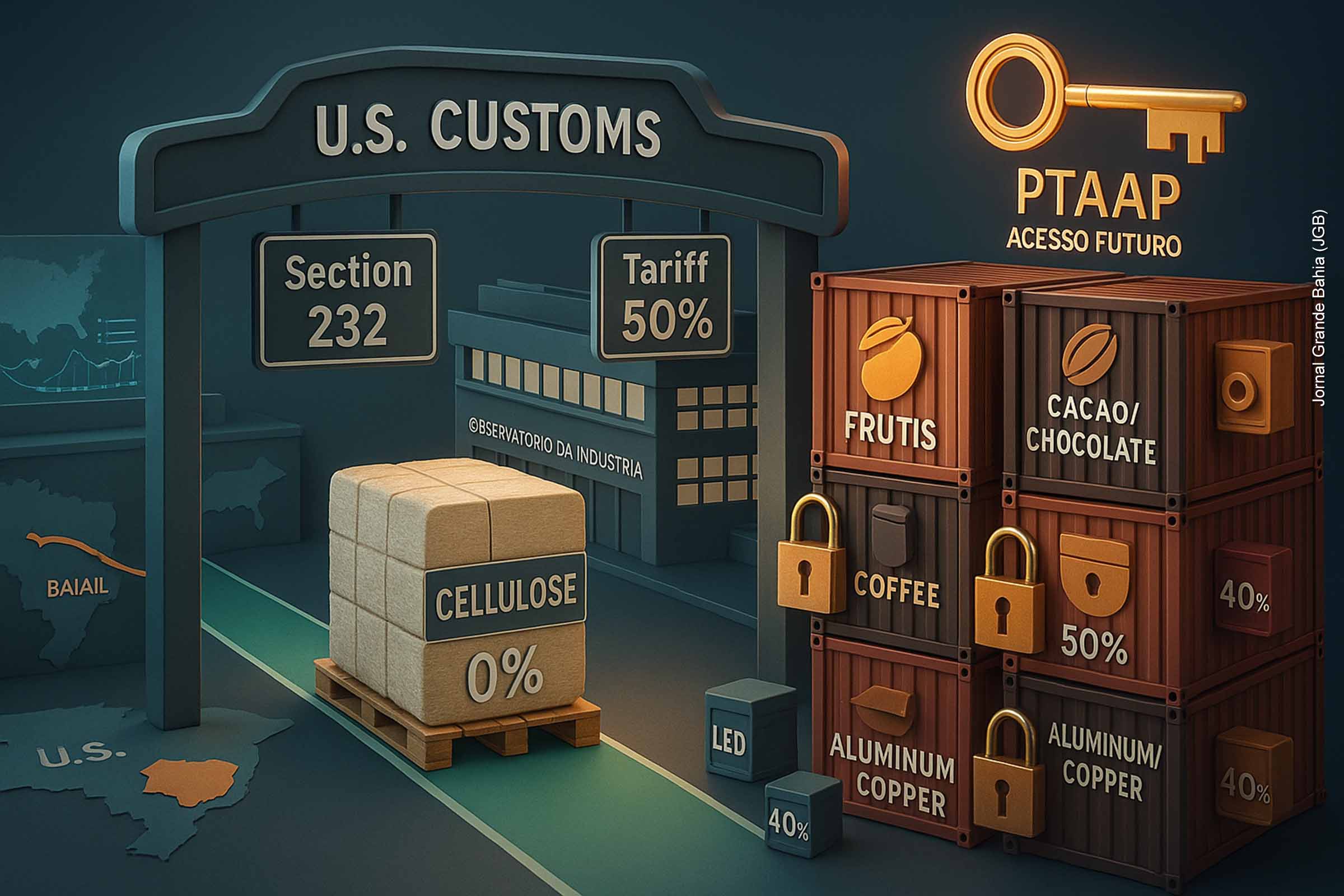 Mudanças tarifárias dos EUA: impacto imediato é positivo apenas para celulose baiana