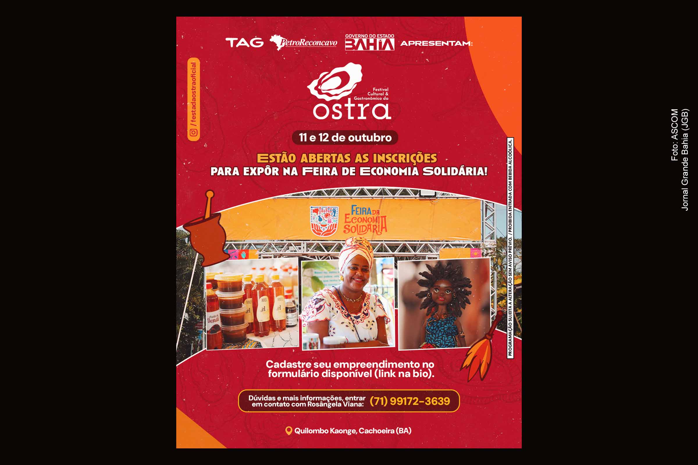 Celebração da cultura e da gastronomia quilombola.