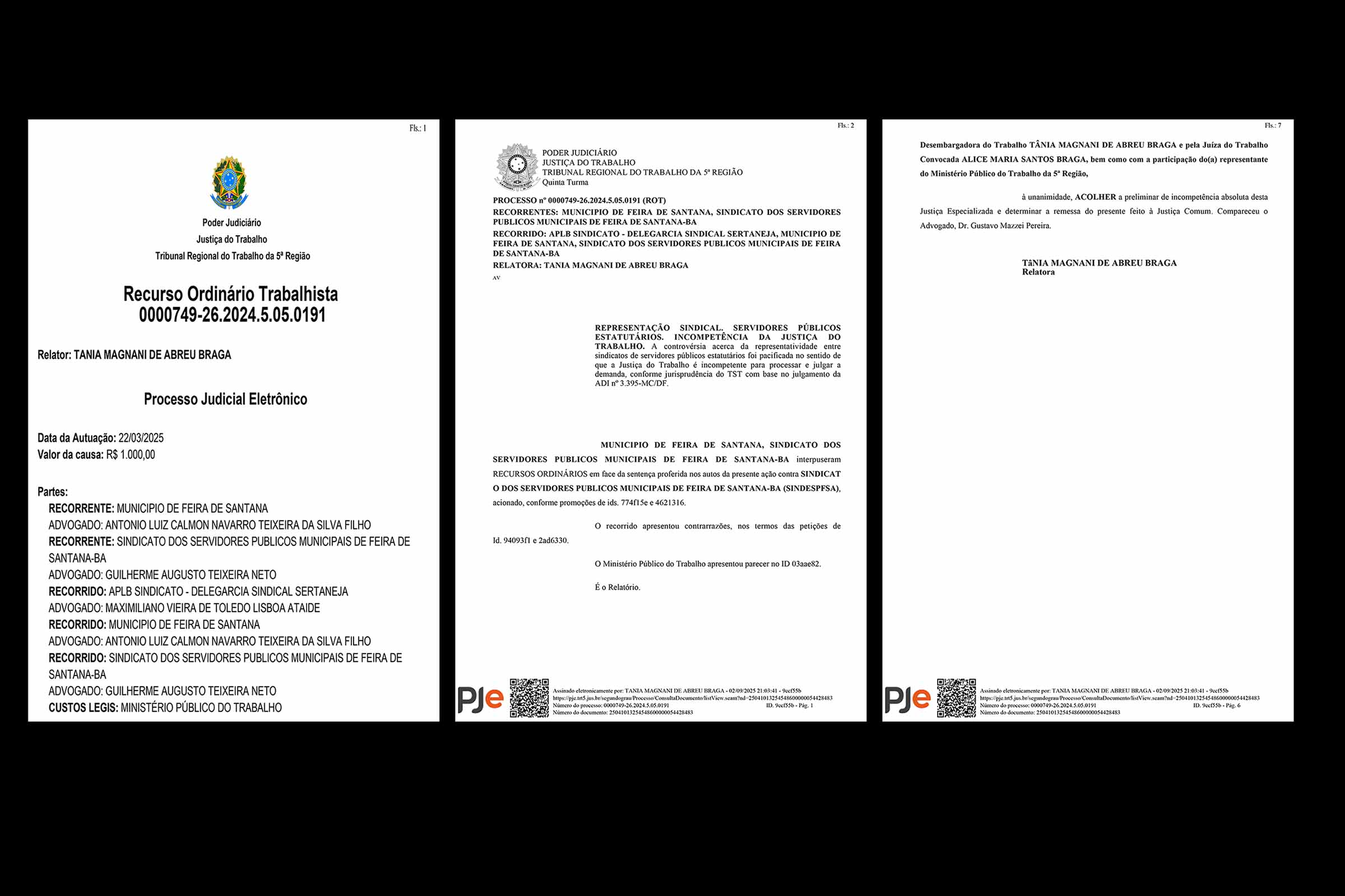 TRT5 reconhece atuação do SINDESP, remete disputa com APLB à Justiça Comum e mantém debate sobre precatórios do Fundef de Feira de Santana