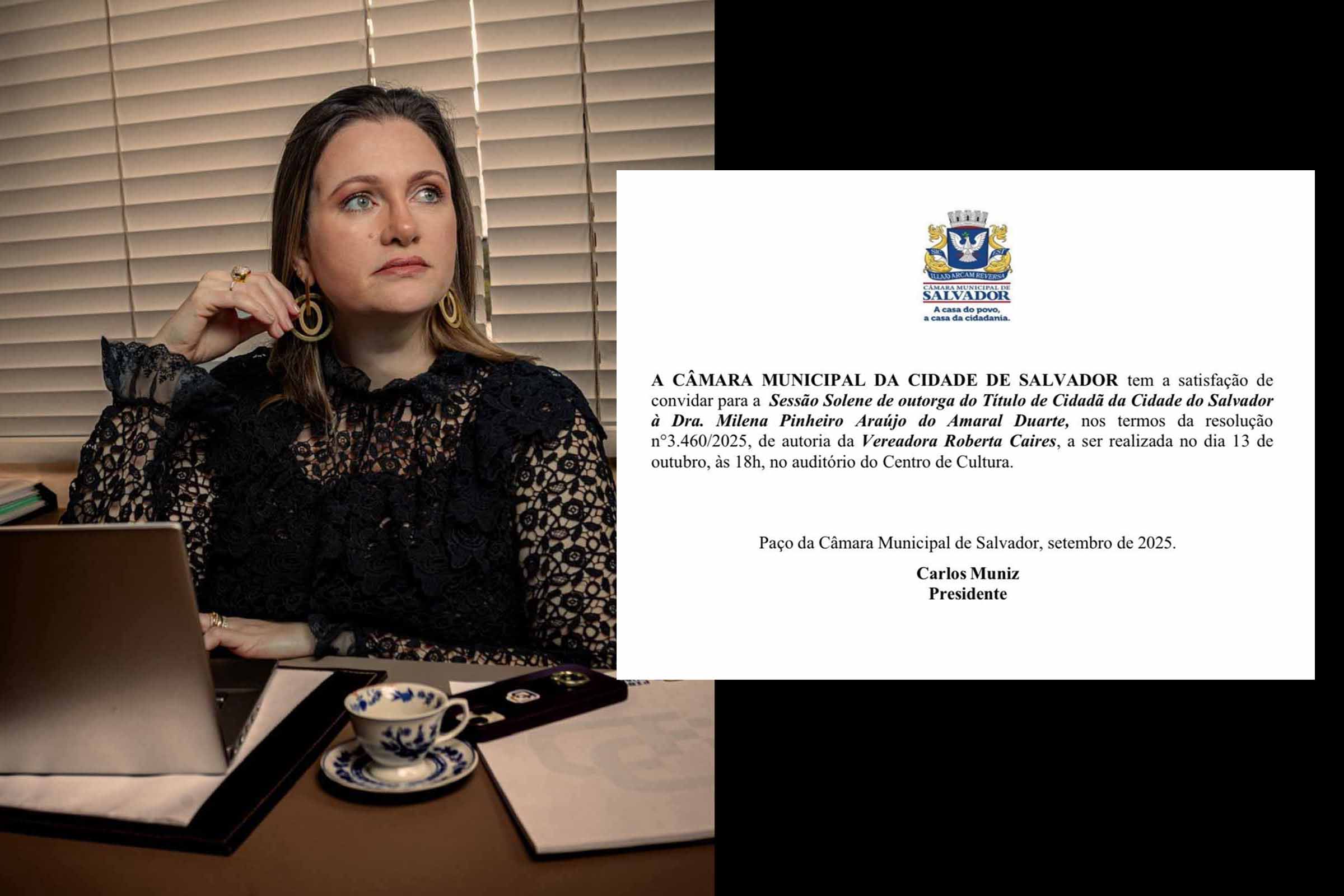 Câmara Municipal de Salvador agenda concessão do Título de Cidadã Soteropolitana à Milena Pinheiro; Advogada é destaque na advocacia criminal e na defesa dos direitos das mulheres