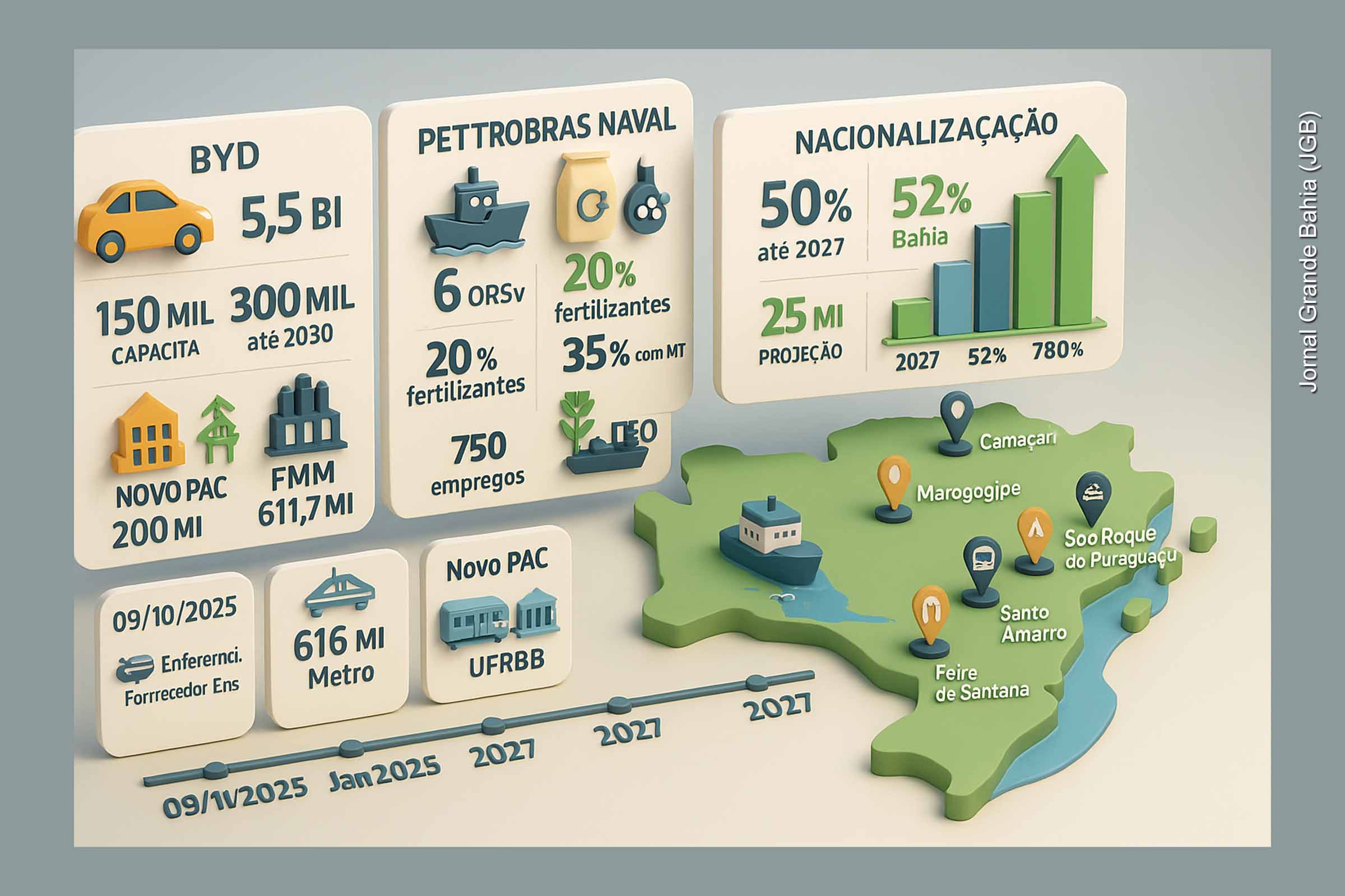Bahia inicia nova era industrial com Lula e Jerônimo Rodrigues: retomada da Fafen, reativação da indústria naval e chegada da BYD marcam virada econômica e política no Estado