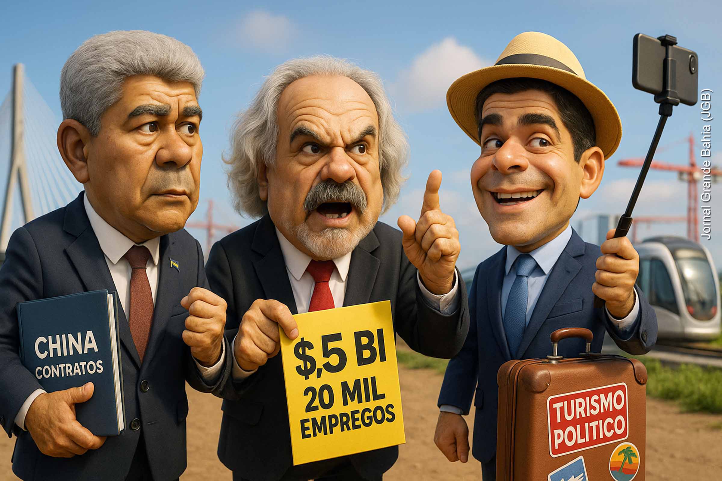 BYD, Ponte e VLT: viagens do governador Jerônimo à China rendem investimentos, enquanto ACM Neto é acusado de autopromoção