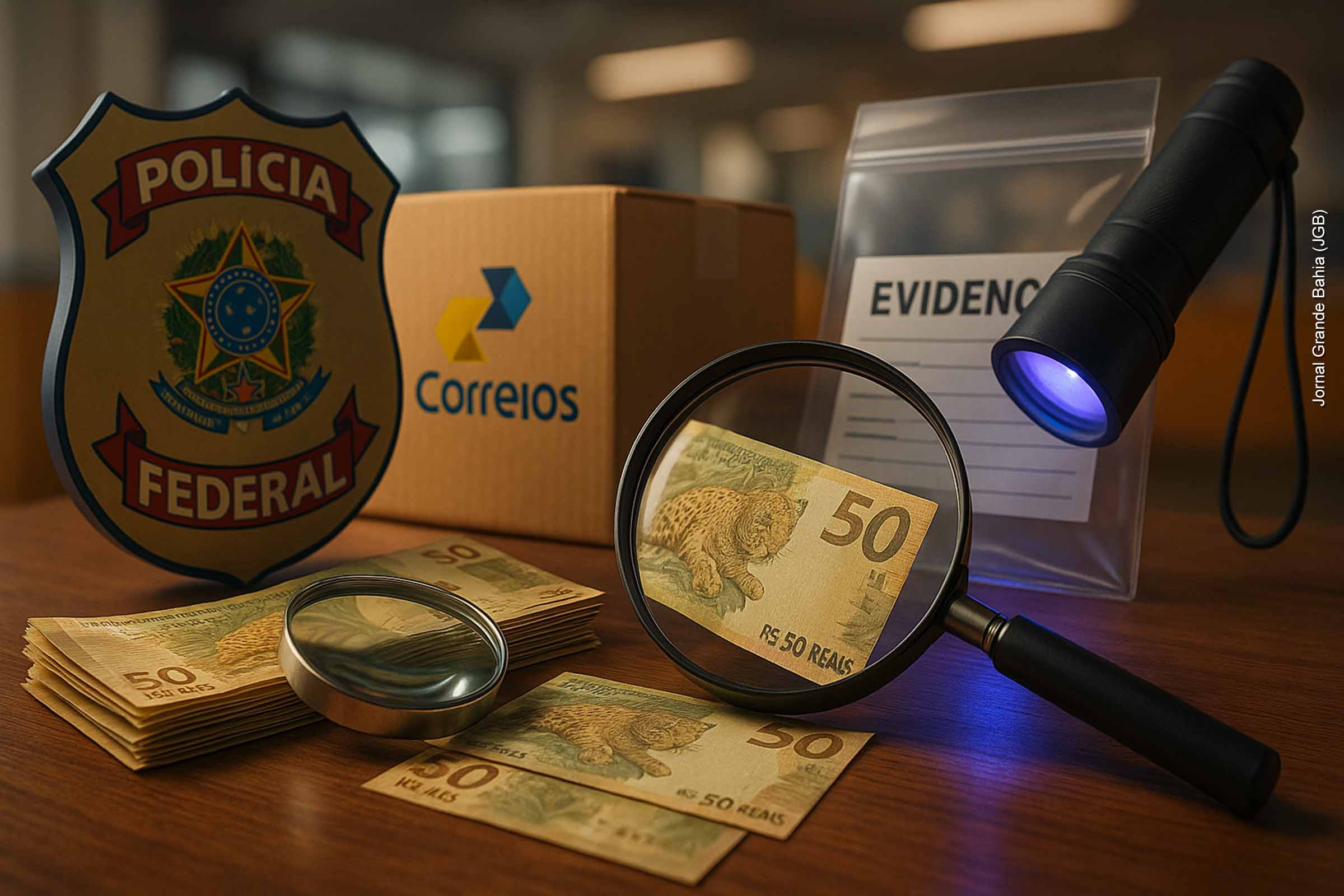 PF intercepta cédulas falsas e prende dois suspeitos em agência dos Correios de Feira de Santana; terceira operação em uma semana expõe rede de falsificação