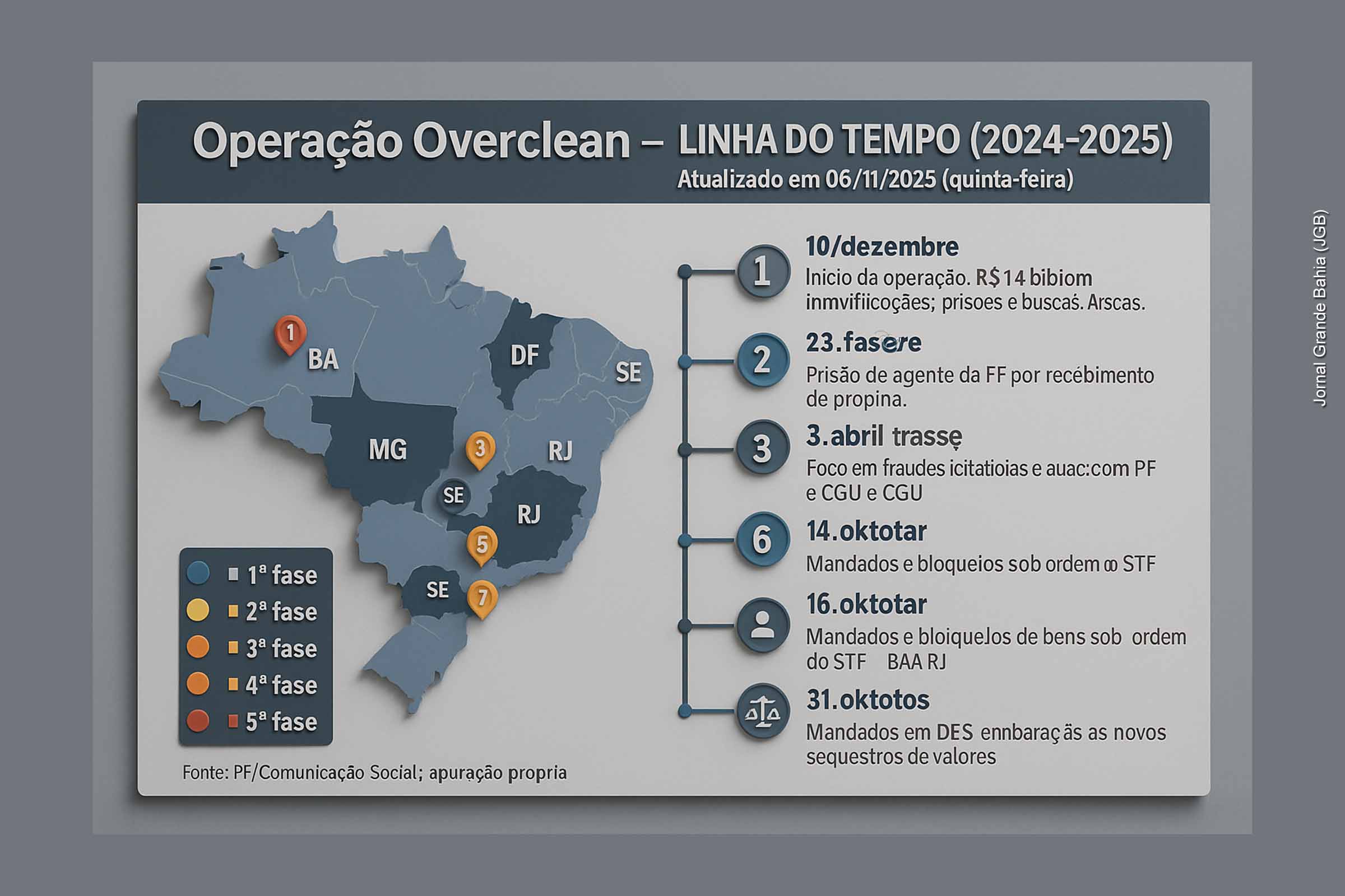 Propina e fraudes: 8ª fase da Operação Overclean mira secretário que atuou em três estados e investiga desvio de recursos públicos