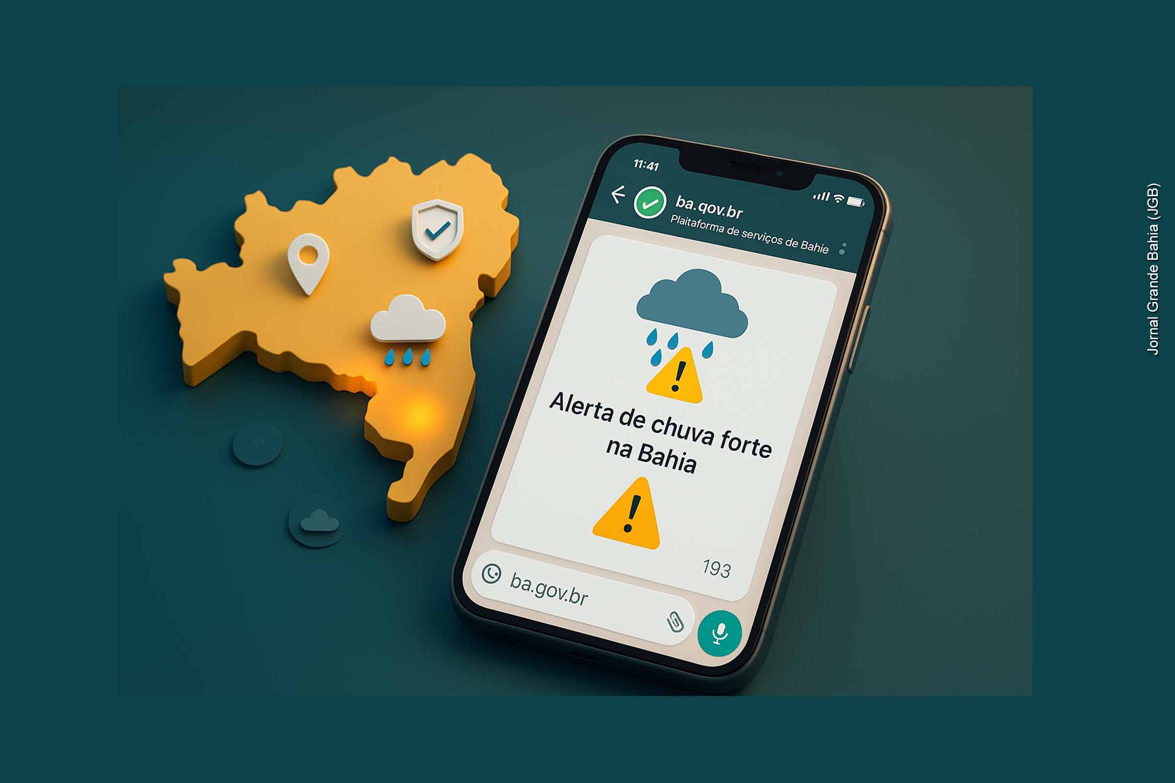 Governo da Bahia amplia alertas de chuva por WhatsApp; População já pode se cadastrar para receber informações oficiais
