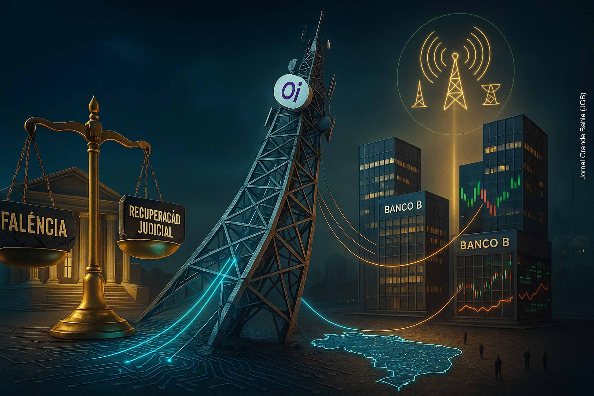 Justiça suspende falência da Oi, mantém recuperação judicial e expõe disputa entre credores, intervenção estatal e futuro da infraestrutura de telecomunicações