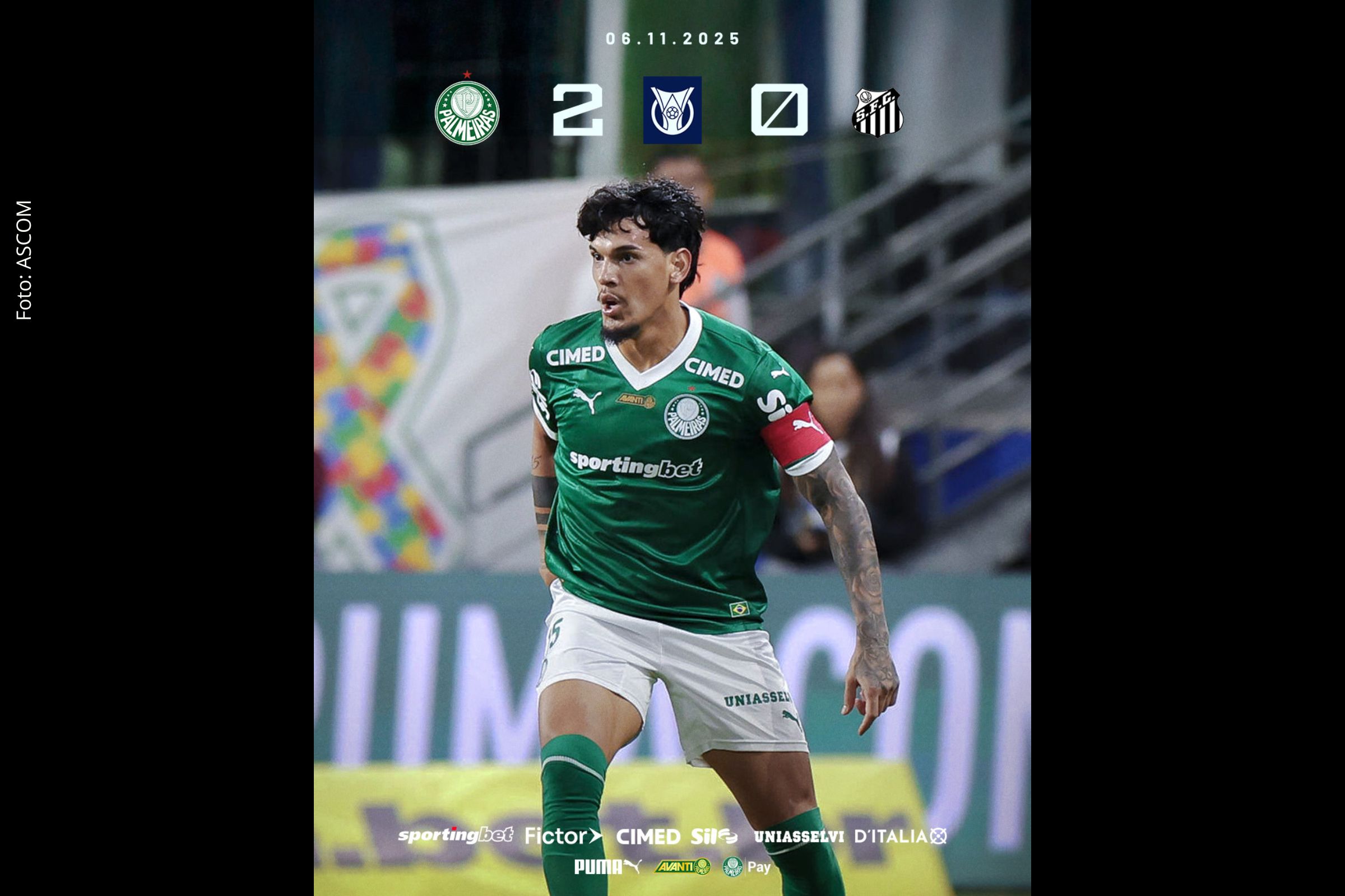 Atacante decide clássico no Allianz Parque e Verdão abre três pontos de vantagem na liderança da competição.