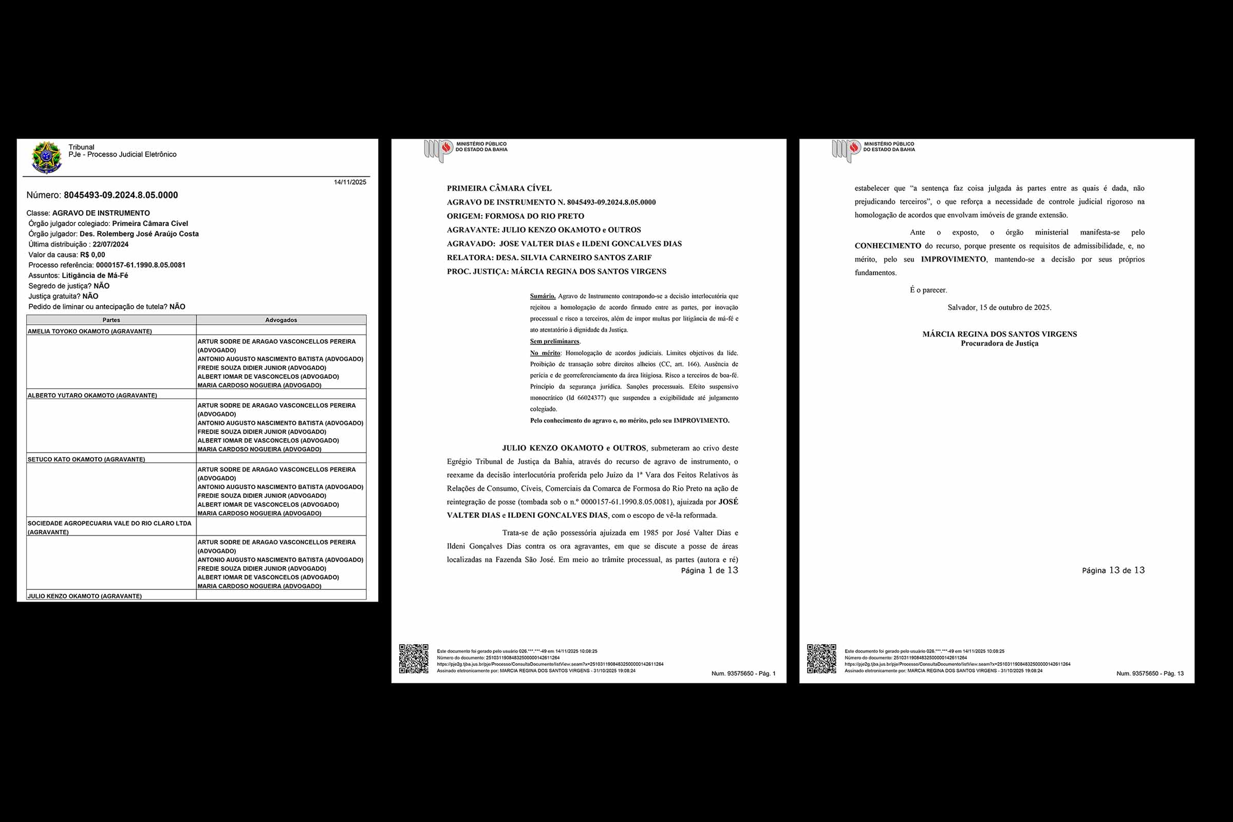 TJBA mantém negativa de homologação de acordo em disputa fundiária de 40 anos e Ministério Público recomenda improcedência de agravo