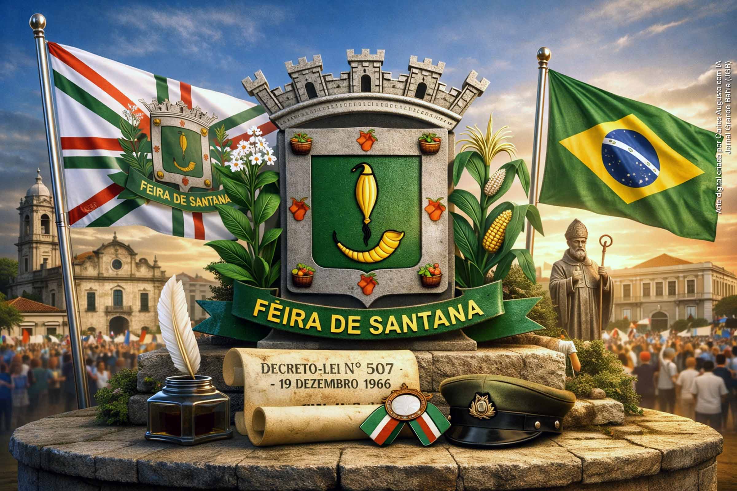 Feira de Santana completa 59 anos de seus símbolos oficiais e consolida identidade cívica construída ao longo de quase dois séculos