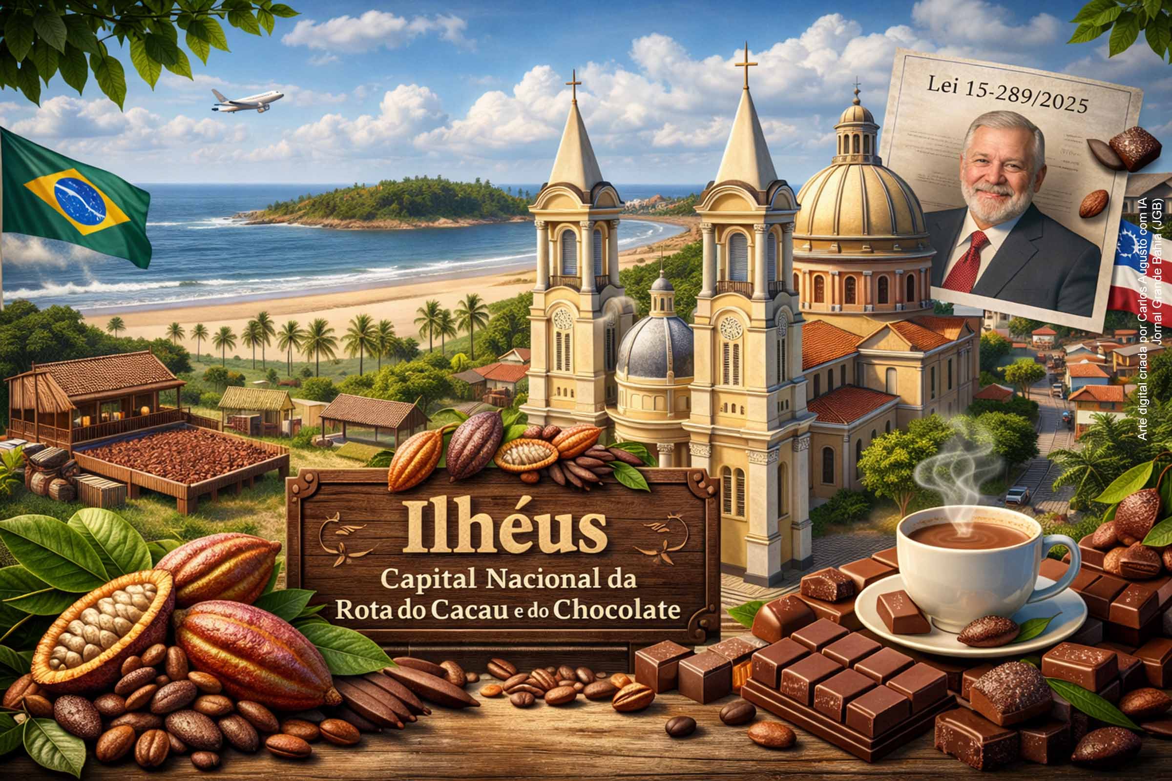 Lei sancionada pelo presidente Lula reconhece Ilhéus como Capital Nacional da Rota do Cacau e do Chocolate