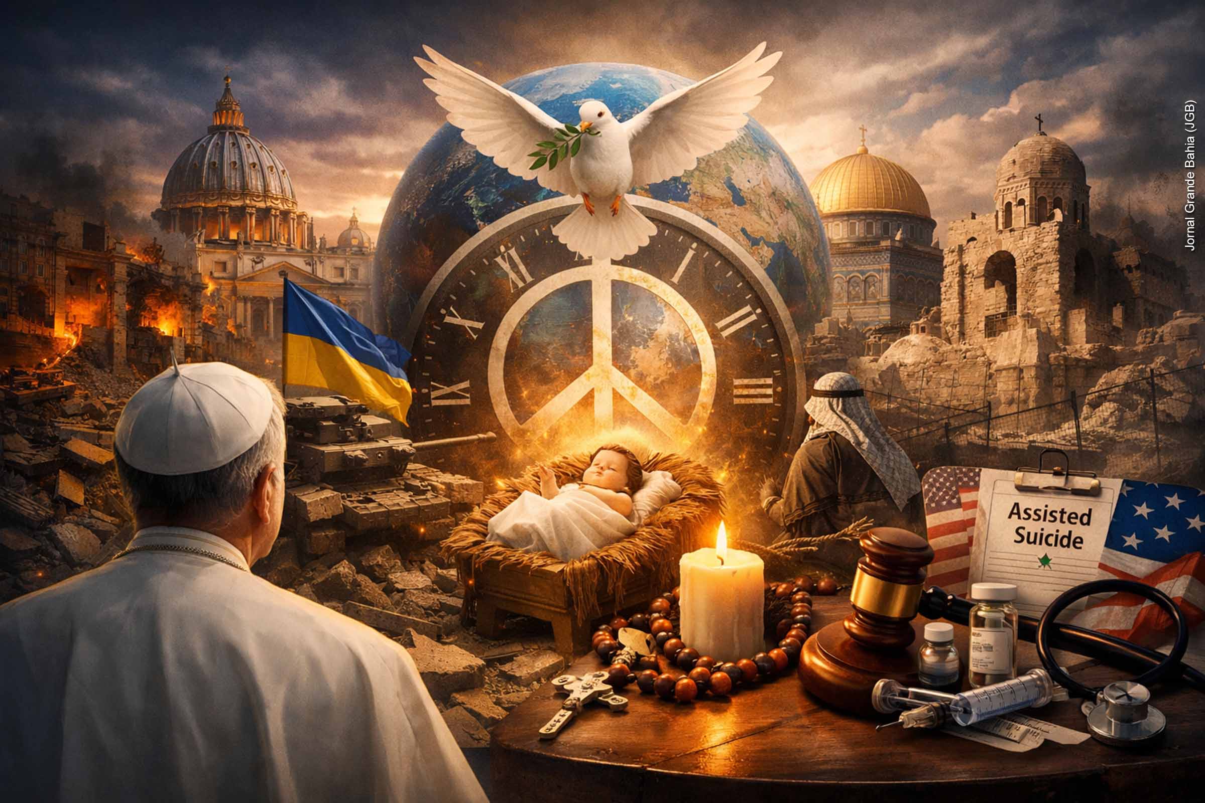 Papa Leão XIV pede 24 horas de paz no Natal e lamenta recusas na Ucrânia, impasse em Gaza e lei sobre suicídio assistido nos EUA