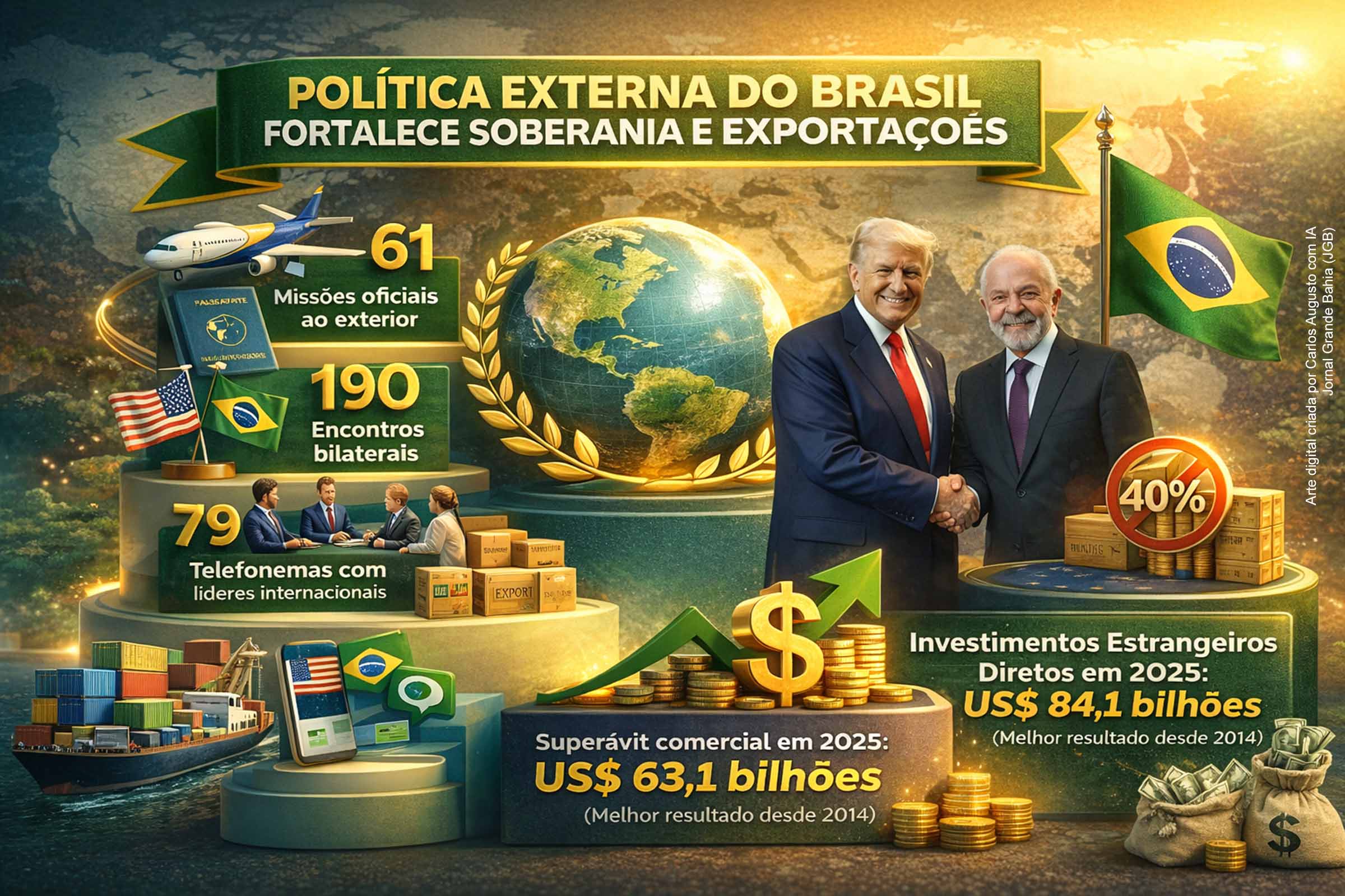 Diplomacia ativa e resultados concretos: política externa do Brasil amplia mercados, reforça soberania e impulsiona exportações em três anos do Governo Lula