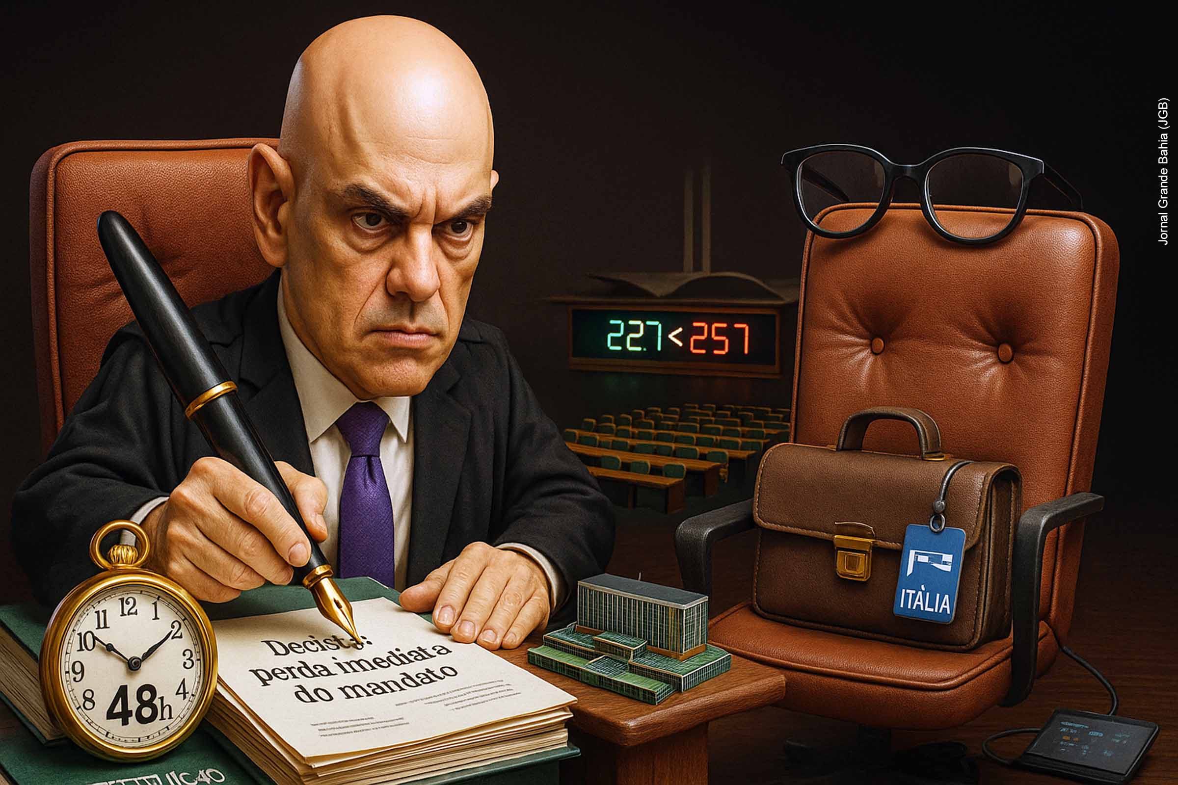 O ministro Alexandre de Moraes anulou a votação da Câmara que havia mantido o mandato de Carla Zambelli e decretou a perda imediata do cargo, determinando a posse do suplente em 48 horas. A decisão se apoia em precedentes que tratam a perda de mandato como efeito automático de condenações criminais com pena em regime fechado superior ao tempo restante de mandato. O caso aprofunda a tensão entre STF e Câmara e deve orientar decisões futuras.