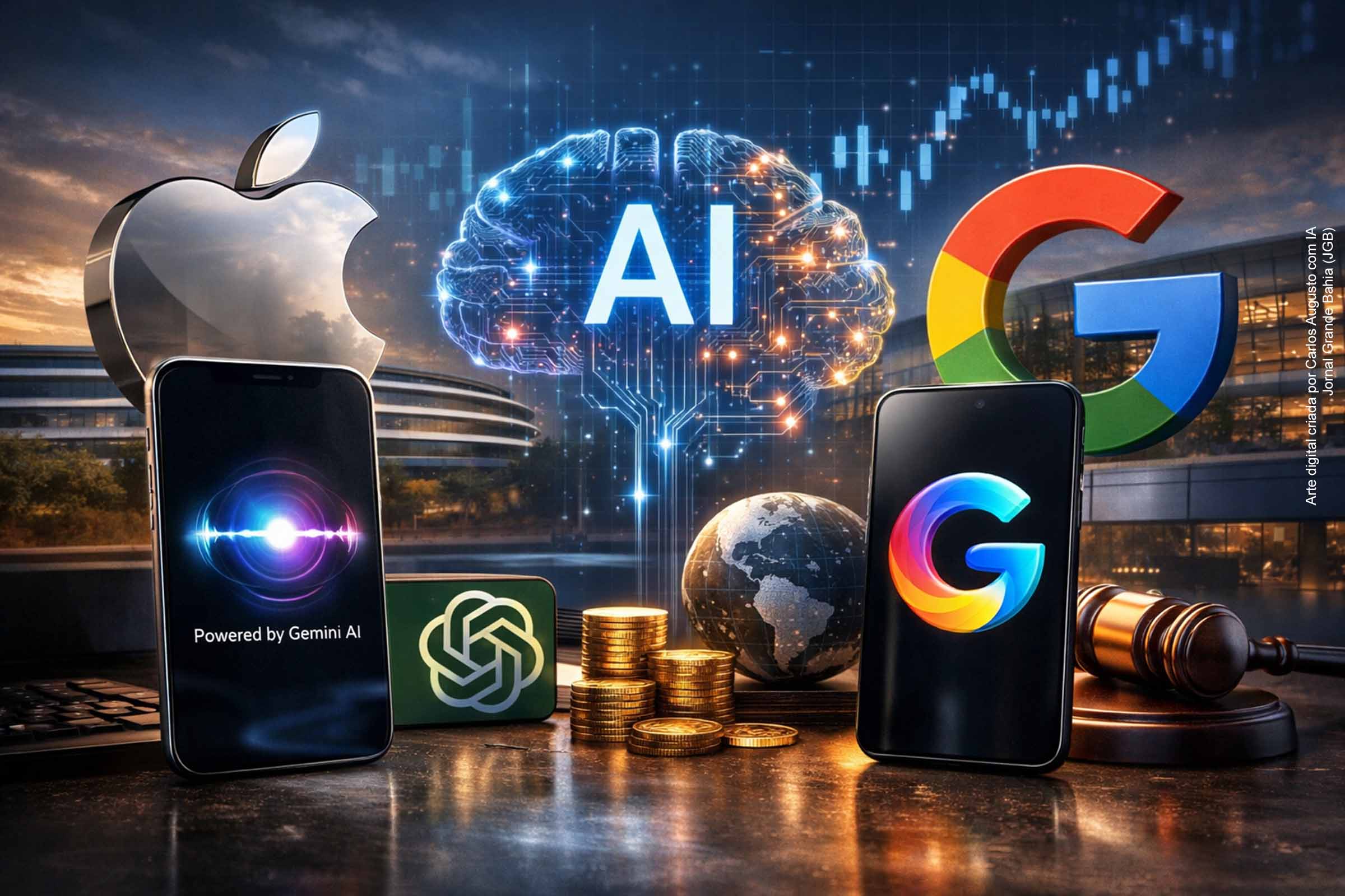 Apple fecha acordo histórico com Google para integrar Gemini à nova Siri e redefine estratégia em inteligência artificial