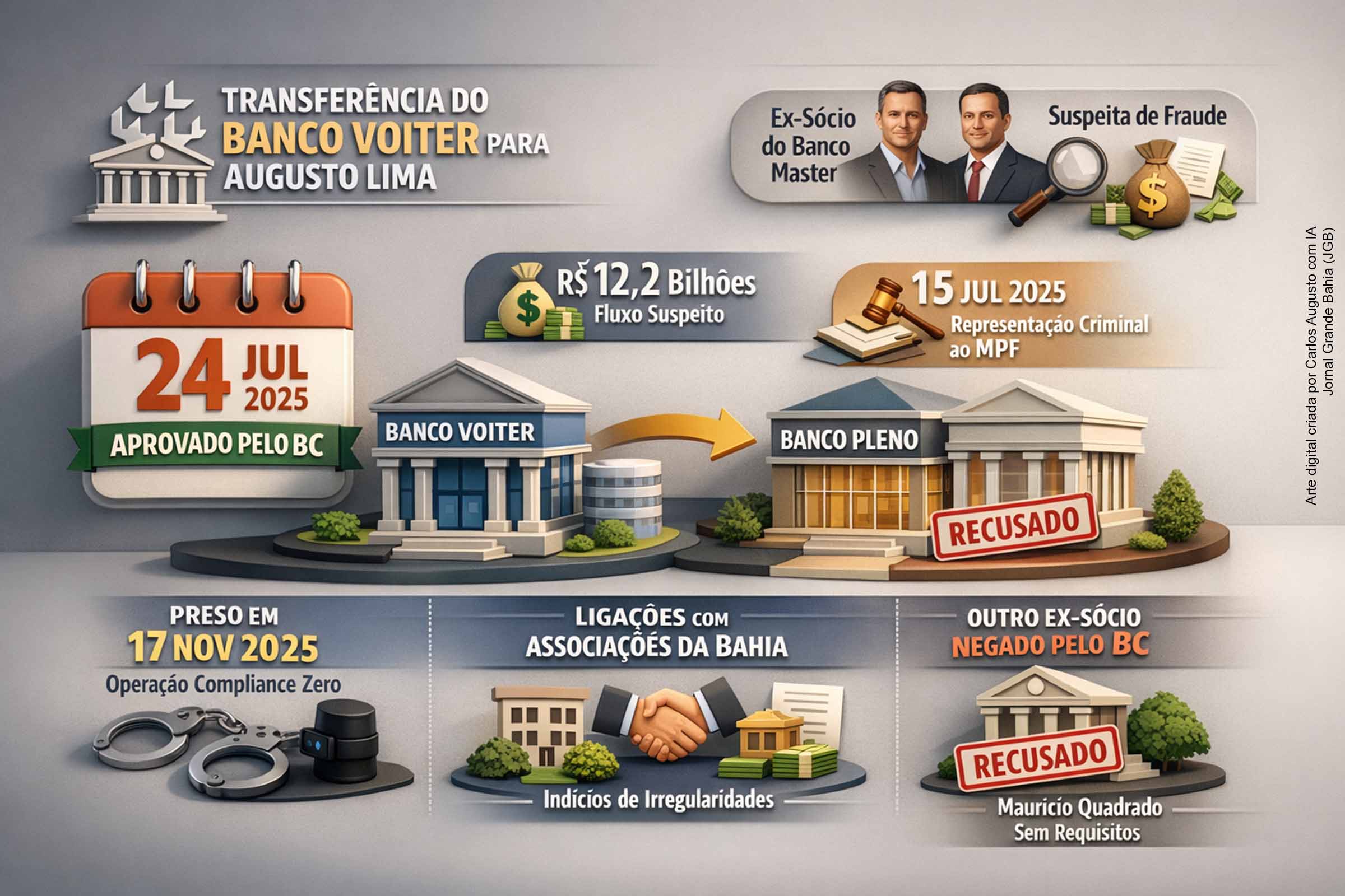 BC autorizou transferência de banco a ex-sócio do Master mesmo sob suspeitas de fraude em carteiras de crédito
