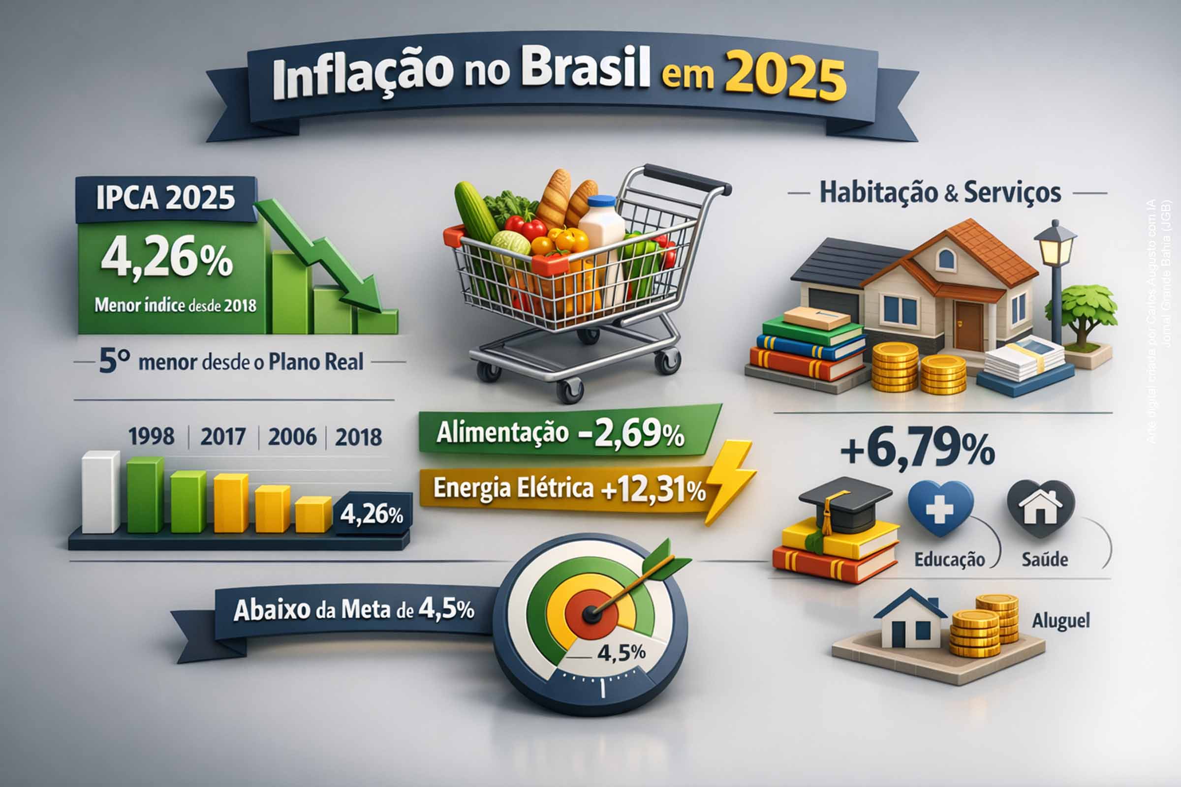 Brasil registra em 2025 o menor índice de inflação desde 2018 e o quinto menor desde o Plano Real, aponta IBGE